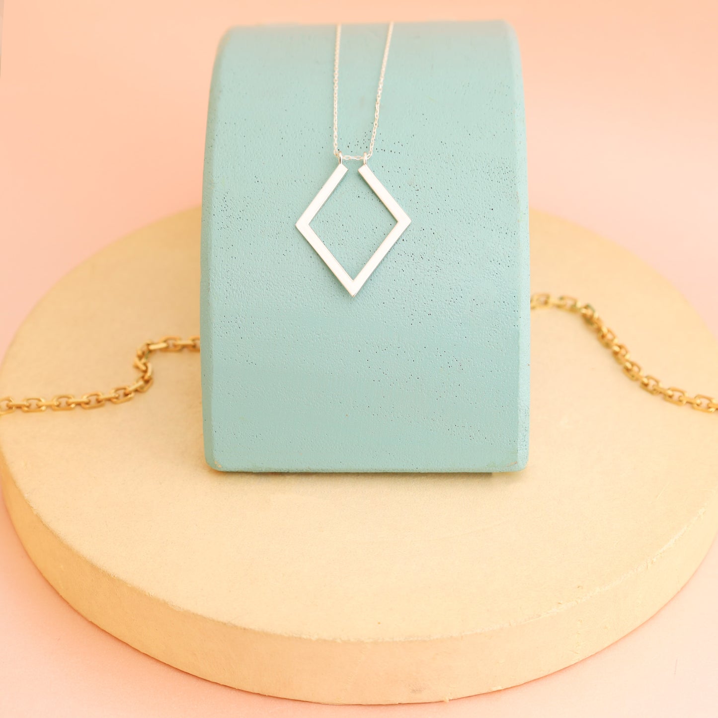 Ring Holder Necklace - Geometric Ring Keeper Pendant