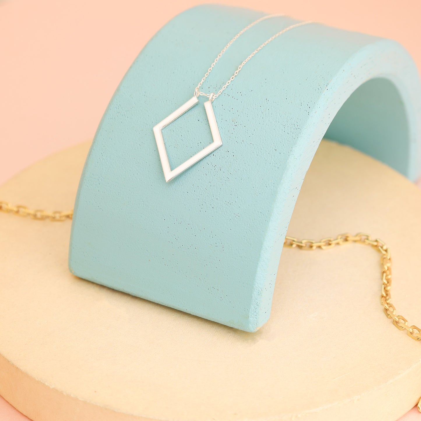 Ring Holder Necklace - Geometric Ring Keeper Pendant