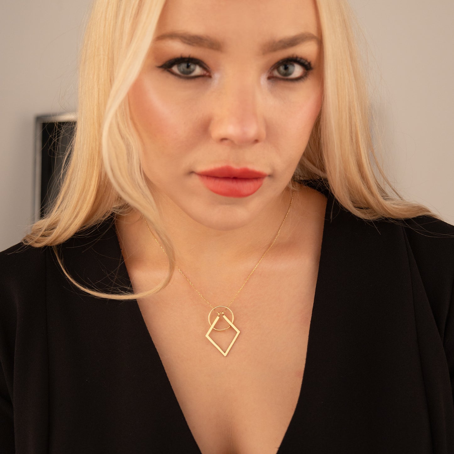Ring Holder Necklace - Geometric Ring Keeper Pendant