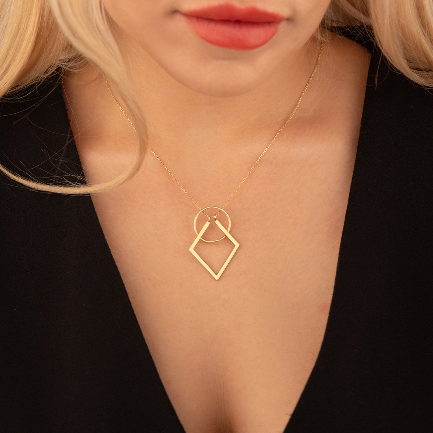 Ring Holder Necklace - Geometric Ring Keeper Pendant
