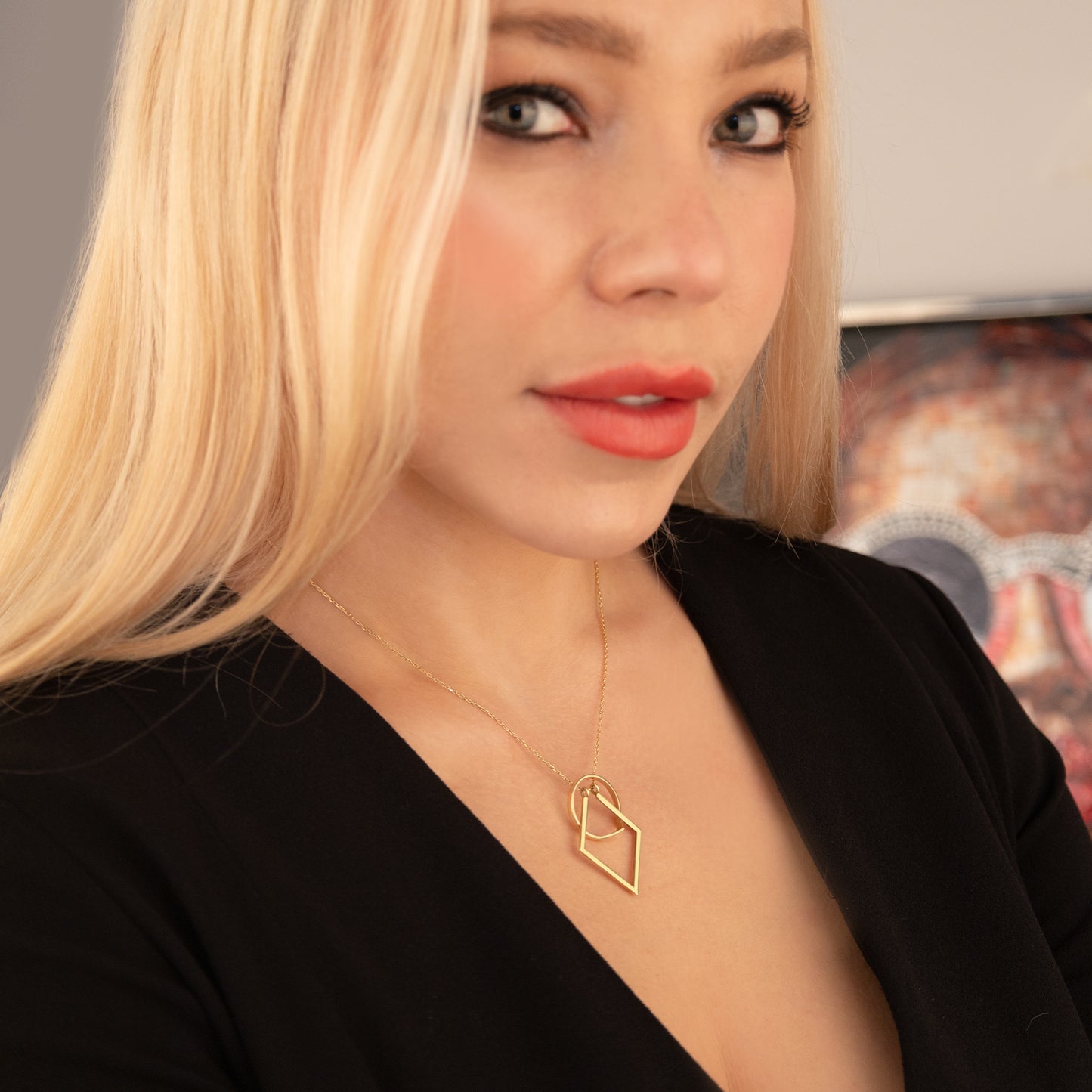 Ring Holder Necklace - Geometric Ring Keeper Pendant