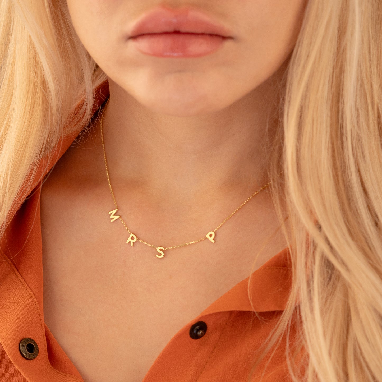 Personalised Initial Name Gold Necklace - 925 Sterling Silver Custom Letter Choker - Personalized Gift - Name Jewelry By PizumiLondon