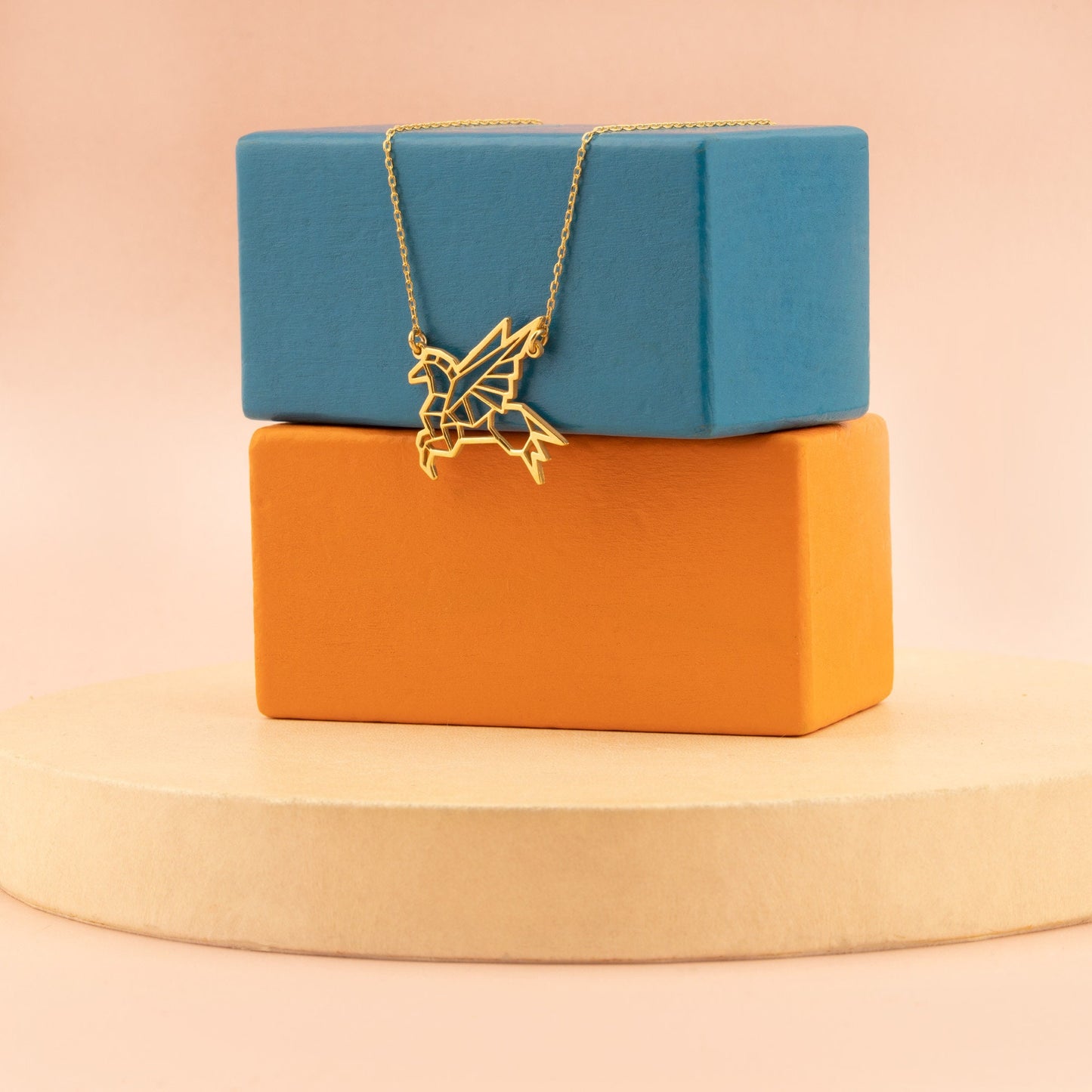Origami Pegasus Necklace - Christmas Gift - Flying Horse Necklace - Mythical Necklace - Origami Necklace - Unisex Gift - Mythology Jewelry