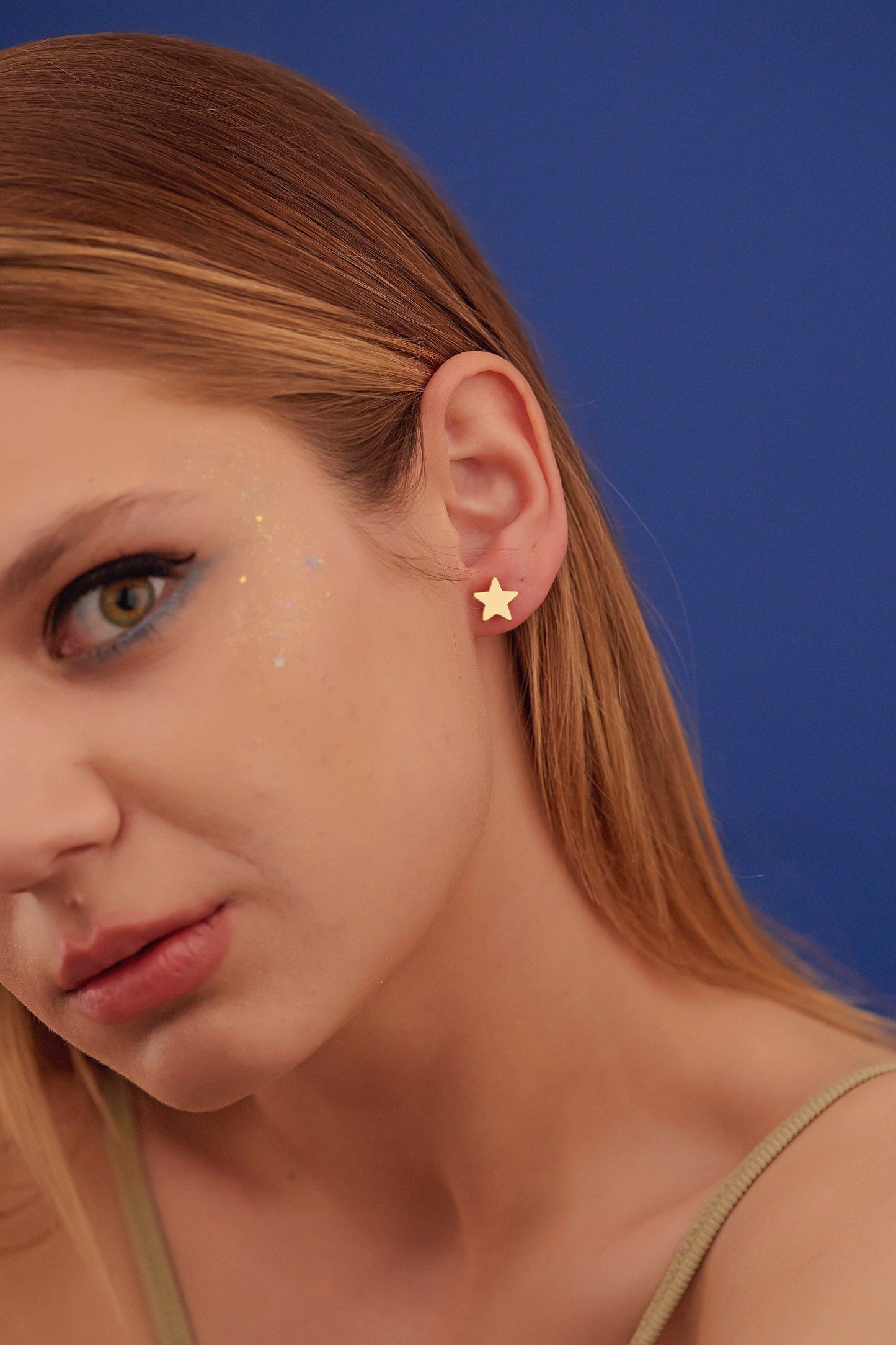 Star Stud Earrings - Gold Handmade Dainty Stellar Earrings - Gift for Her - 925 Sterling Silver Astral Stud Earrings - Gift for Mother