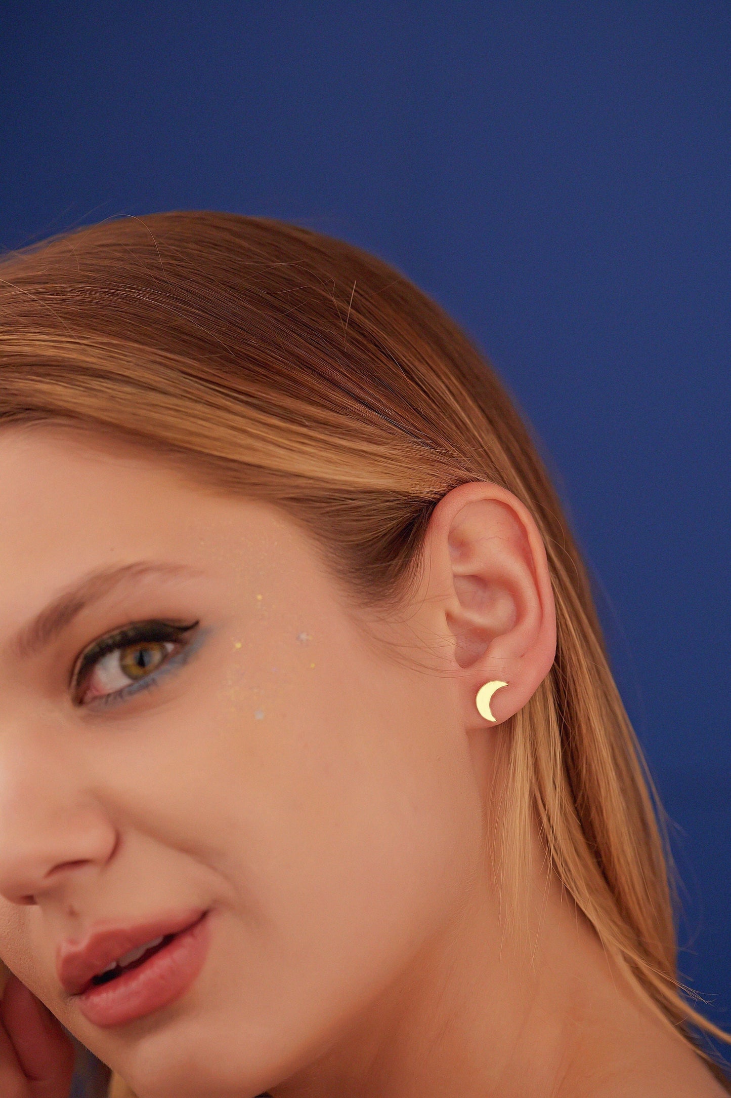 Moon Stud Earrings - Christmas Gift - Gift for Her - Silver Dainty Crescent Earrings - Gold New Moon Stud Earrings - Gift for Mother