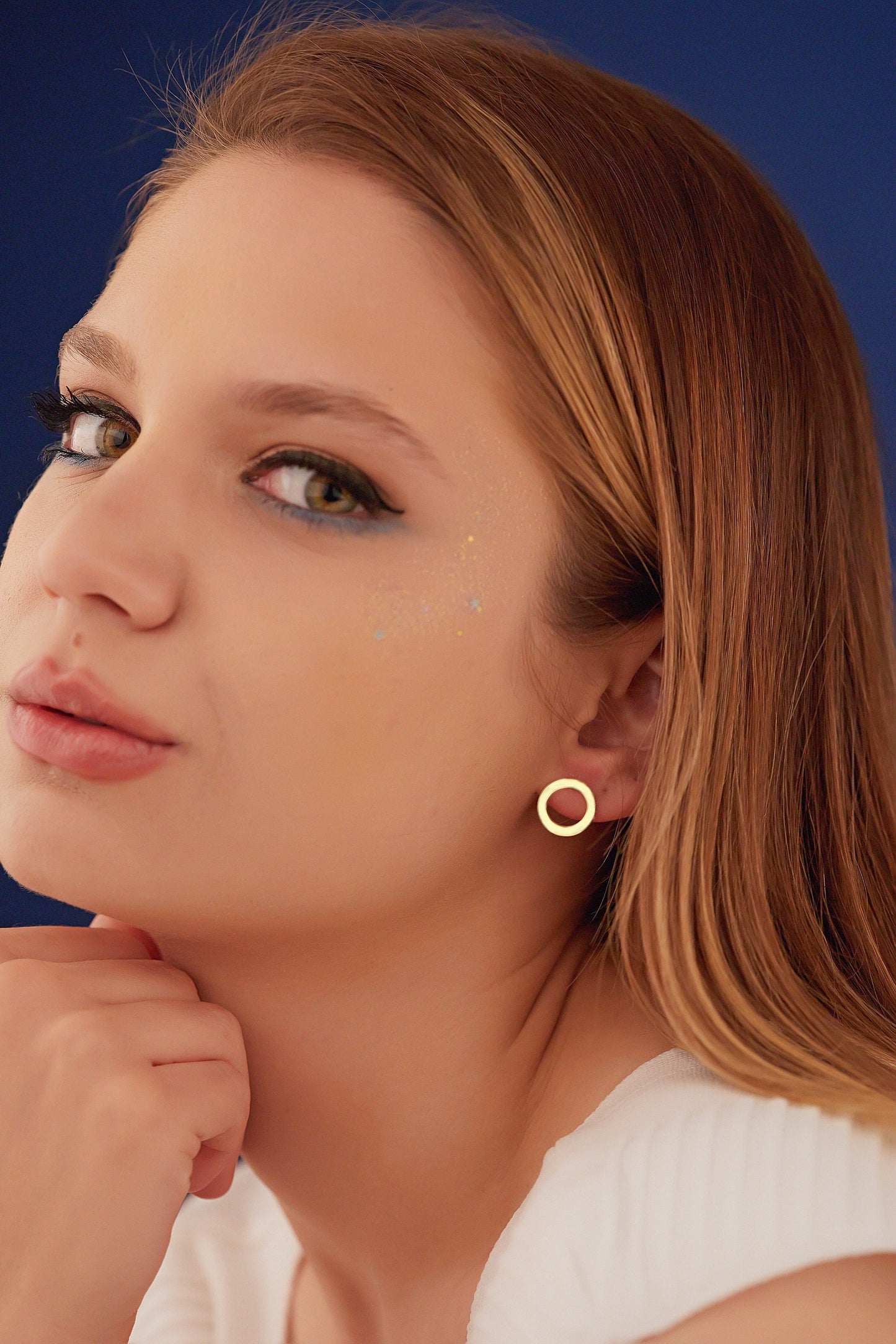Open Circle Stud Earrings - Christmas Gift - Gift for Her - Handmade Hollow Round Studs - 925 Sterling Silver Geometric Stud Earrings