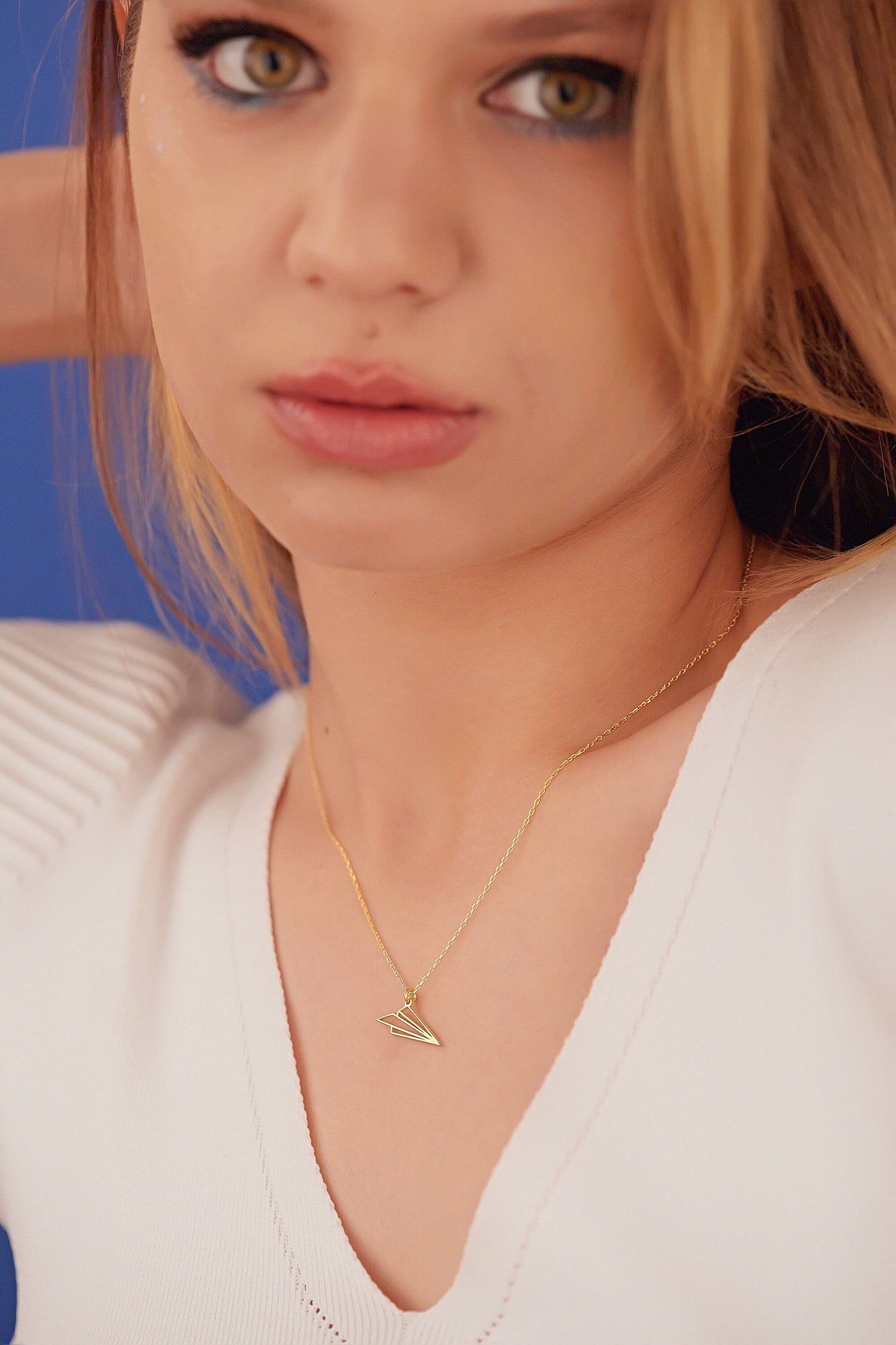 Paper Airplane Necklace - Christmas Gift - Plane Necklace - Paper Airplane Charm - Origami Necklace - Gift for Kids - Minimalist Necklace