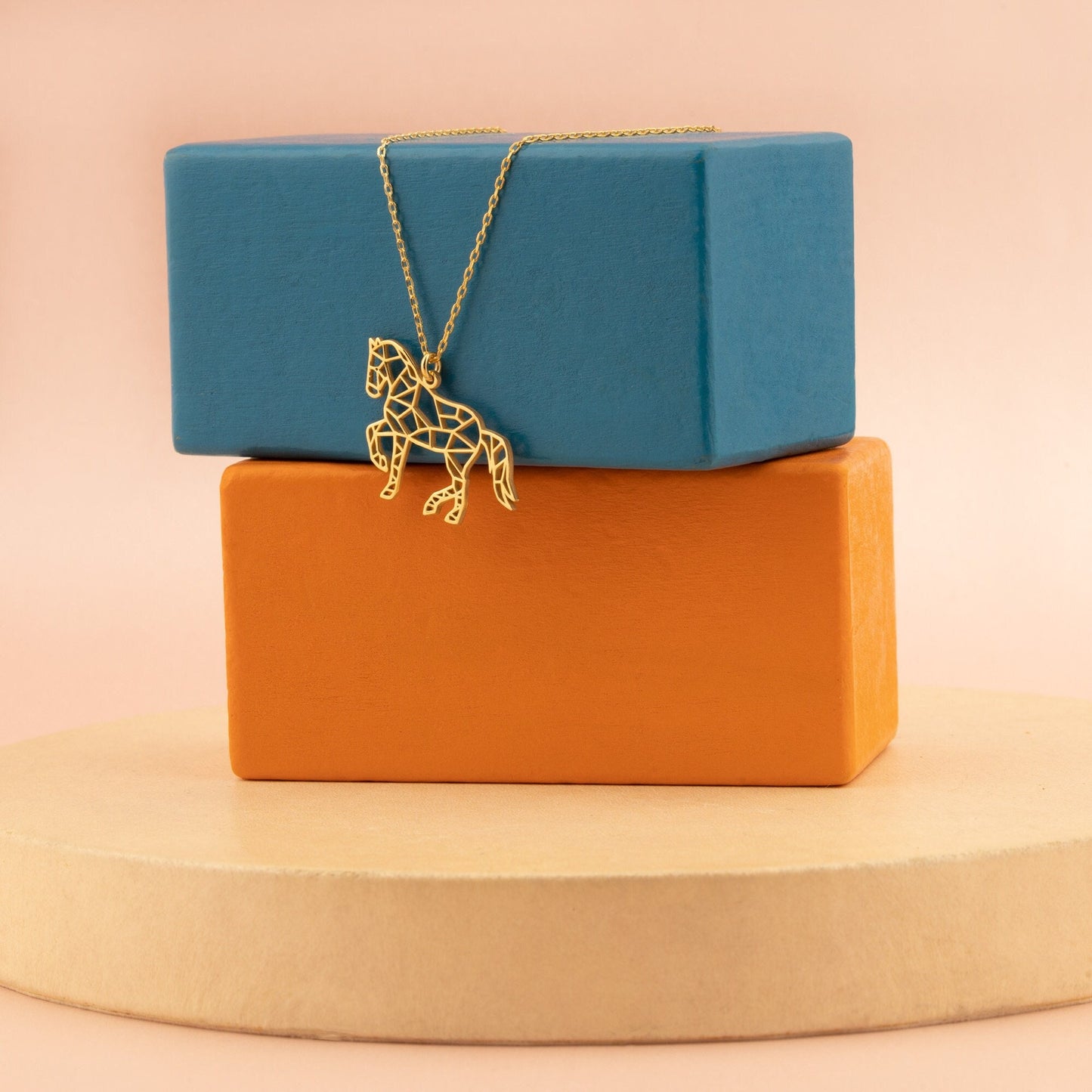 Origami Horse Necklace - Christmas Gift - Tiny Horse Necklace - Horse Lover Gift - Animal Lover Gift - Equestrian Necklace - Gift for Kids