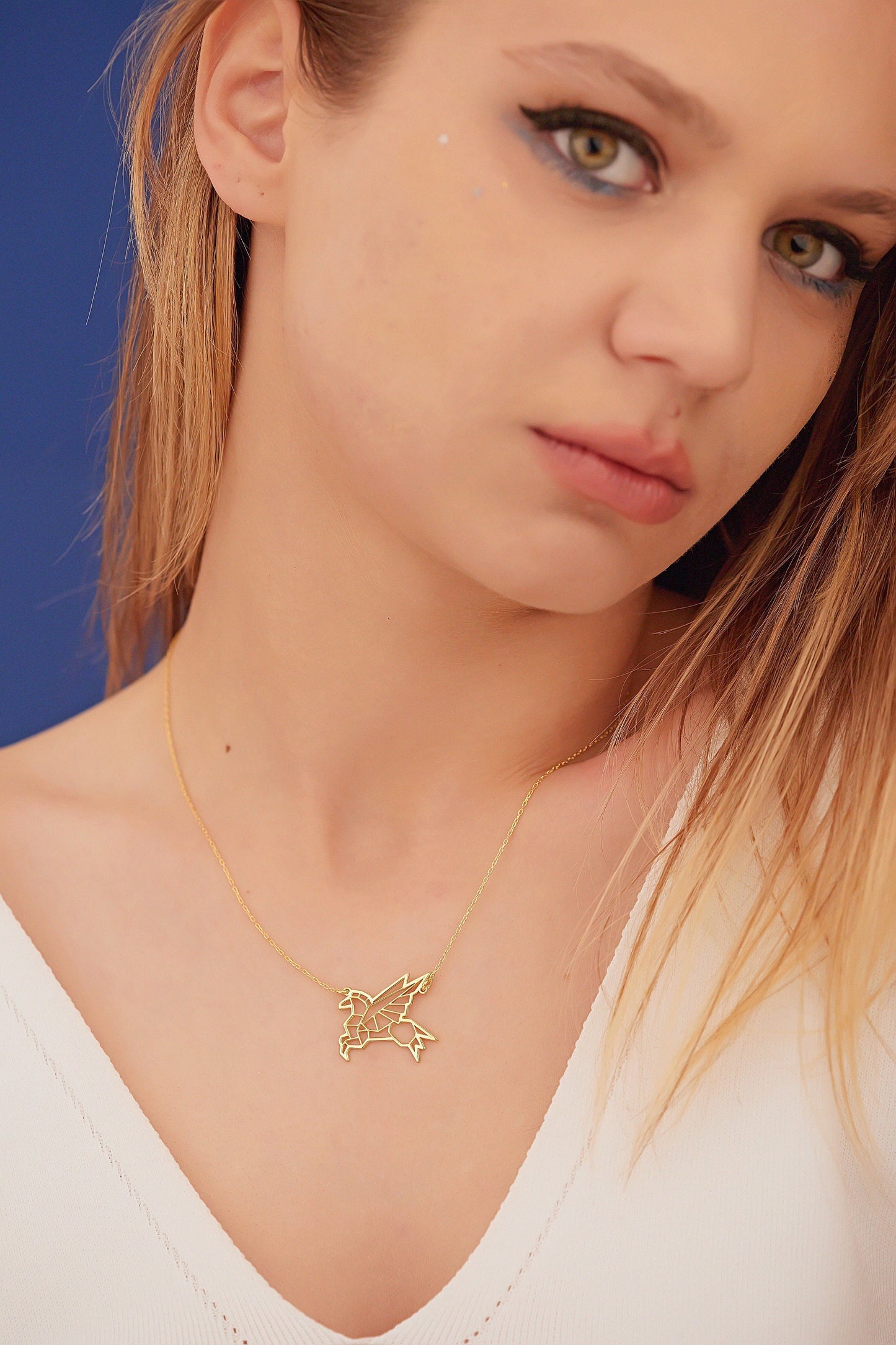 Origami Pegasus Necklace - Christmas Gift - Flying Horse Necklace - Mythical Necklace - Origami Necklace - Unisex Gift - Mythology Jewelry