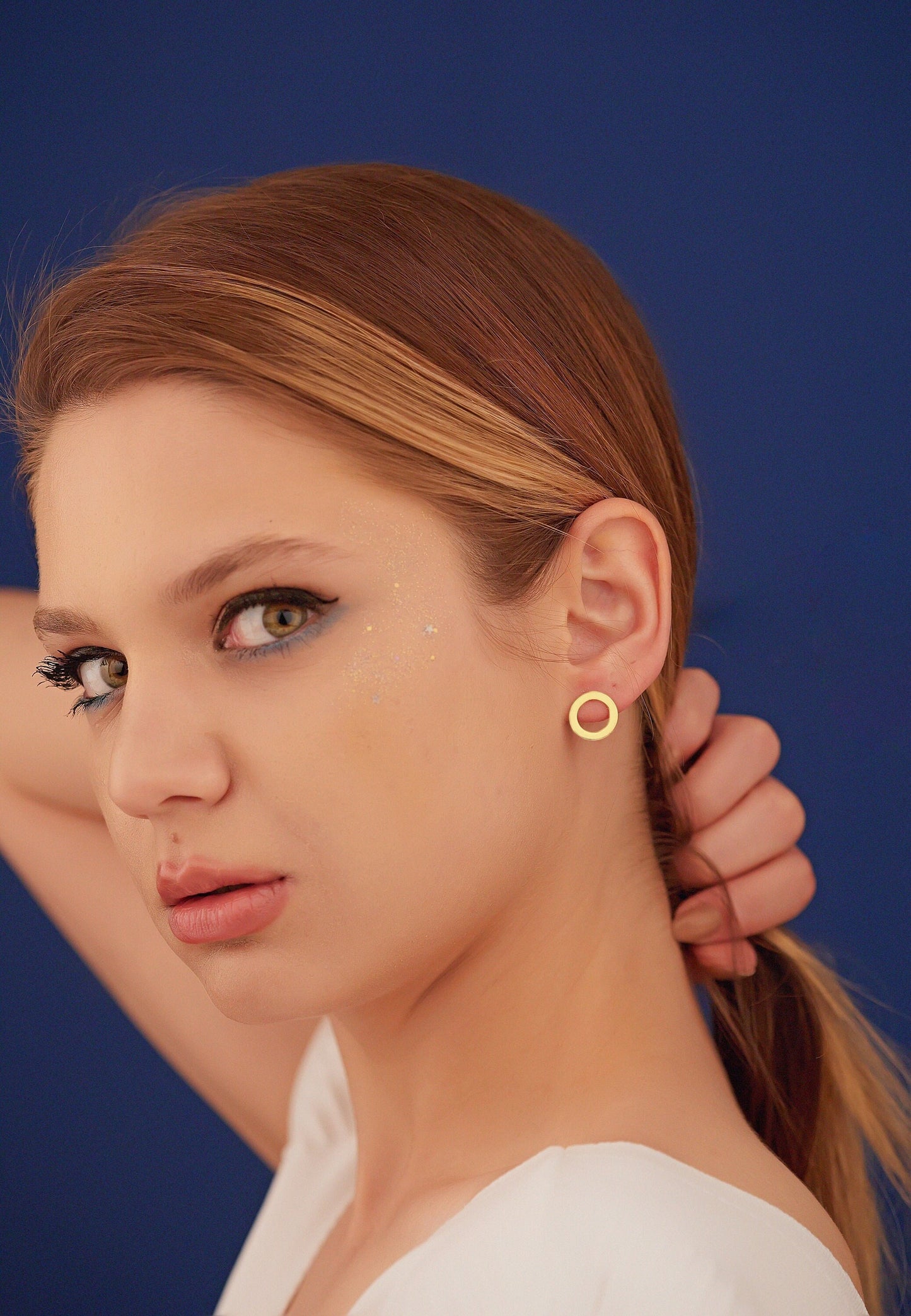 Open Circle Stud Earrings - Christmas Gift - Gift for Her - Handmade Hollow Round Studs - 925 Sterling Silver Geometric Stud Earrings