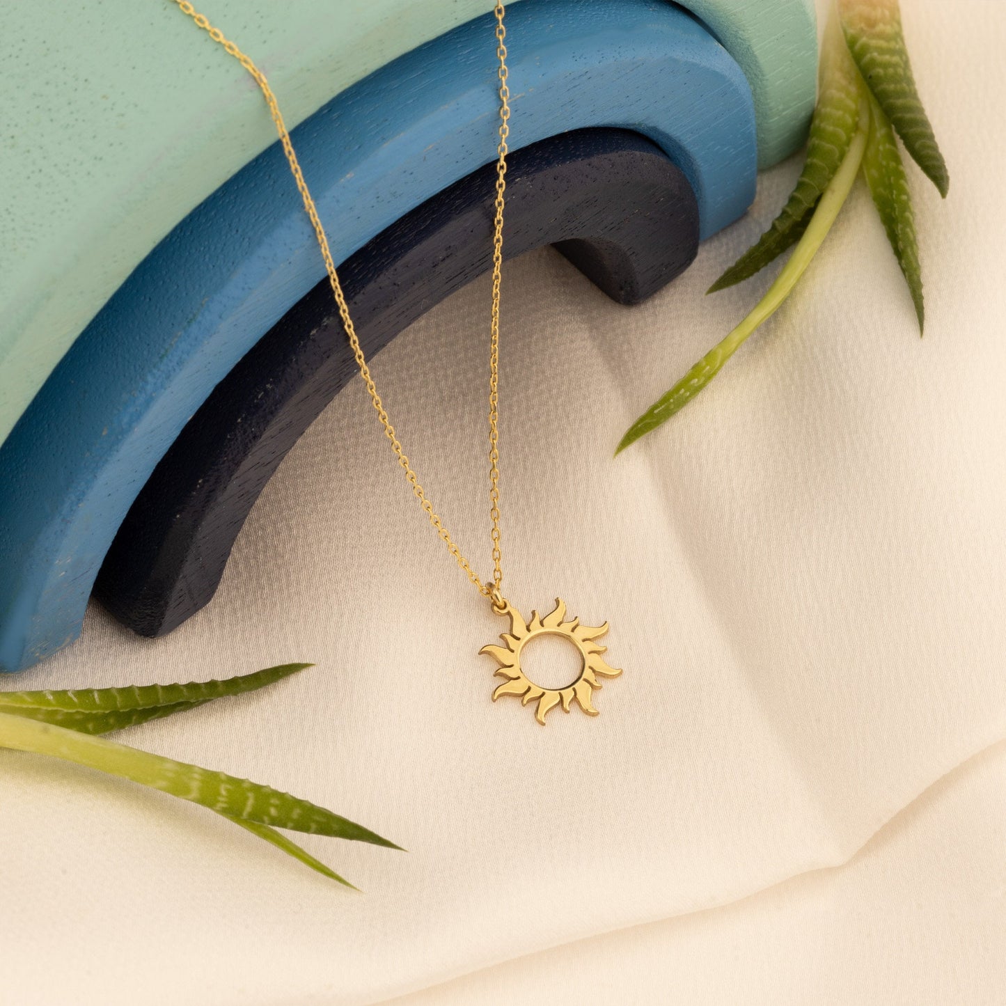 14K Solid Gold Sunburst Necklaces - 14K Gold Sunshine Necklace - Necklace for Women - Celestial Jewellery - Gift For Her - 14K Jewellery