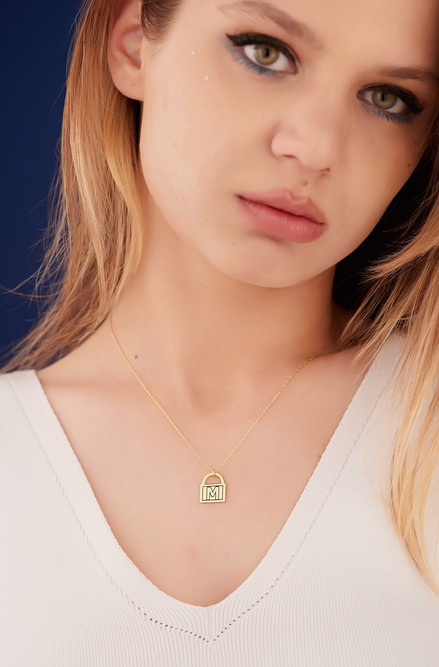 Custom Padlock Necklace - Initial Necklace - Custom Letter Necklace - Initial Lock Necklace - Necklace for Women - Gift for Her