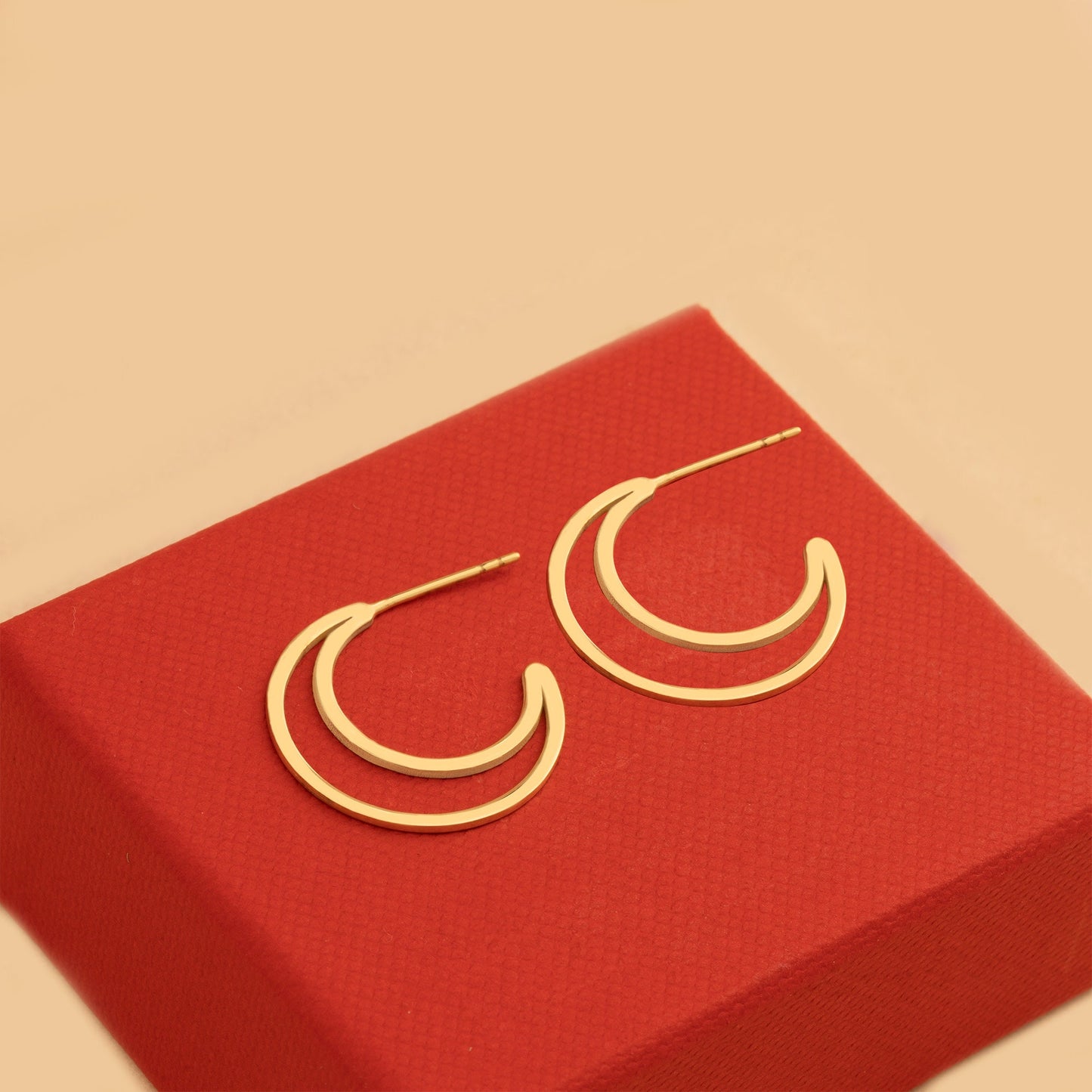Moon Earrings - Christmas Gift - Crescent Moon Earring - Astronomy Earrings - Celestial Jewelry - Gift for Her - Line Moon Earring