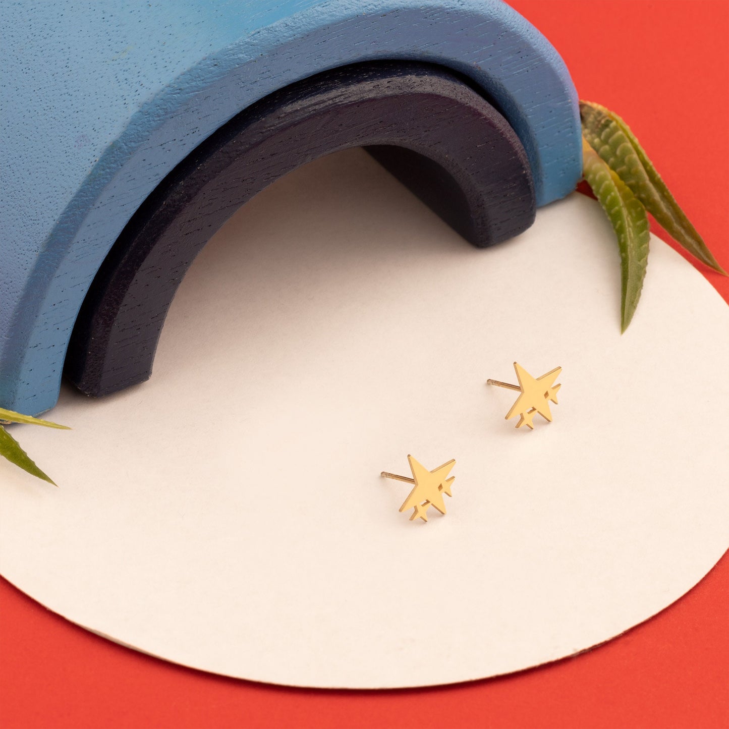 Four Point Star - Christmas Gift - Stars Earring - Minimalist Earring - Four Point Star - Shinning Stars Earring - Gift for Her