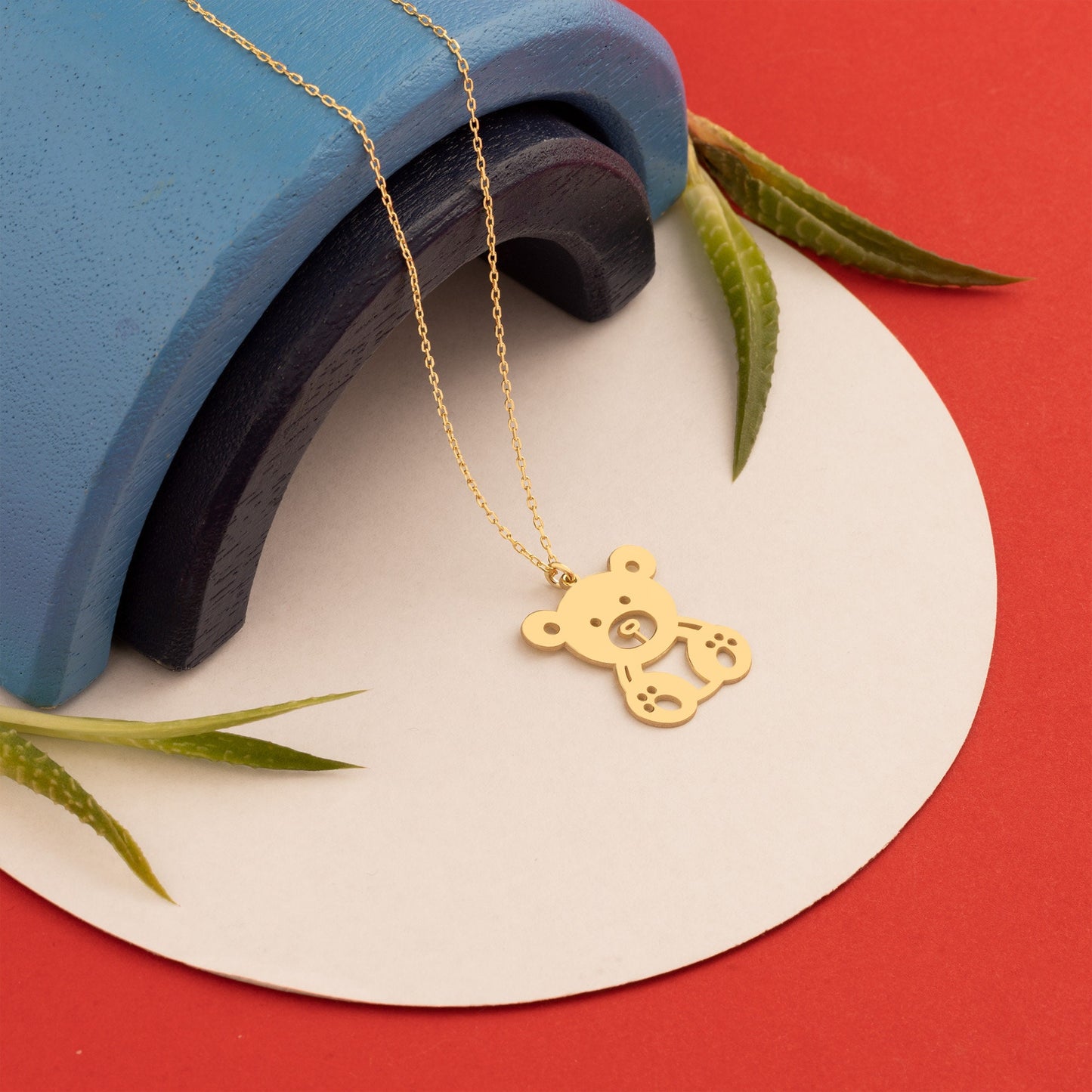 Teddy Bear Pendant - Christmas Gift - Baby Shower Gift - Minimalist Animal Necklace - Cute Mini Bear Necklace - Gift for Kids - Gift for Her