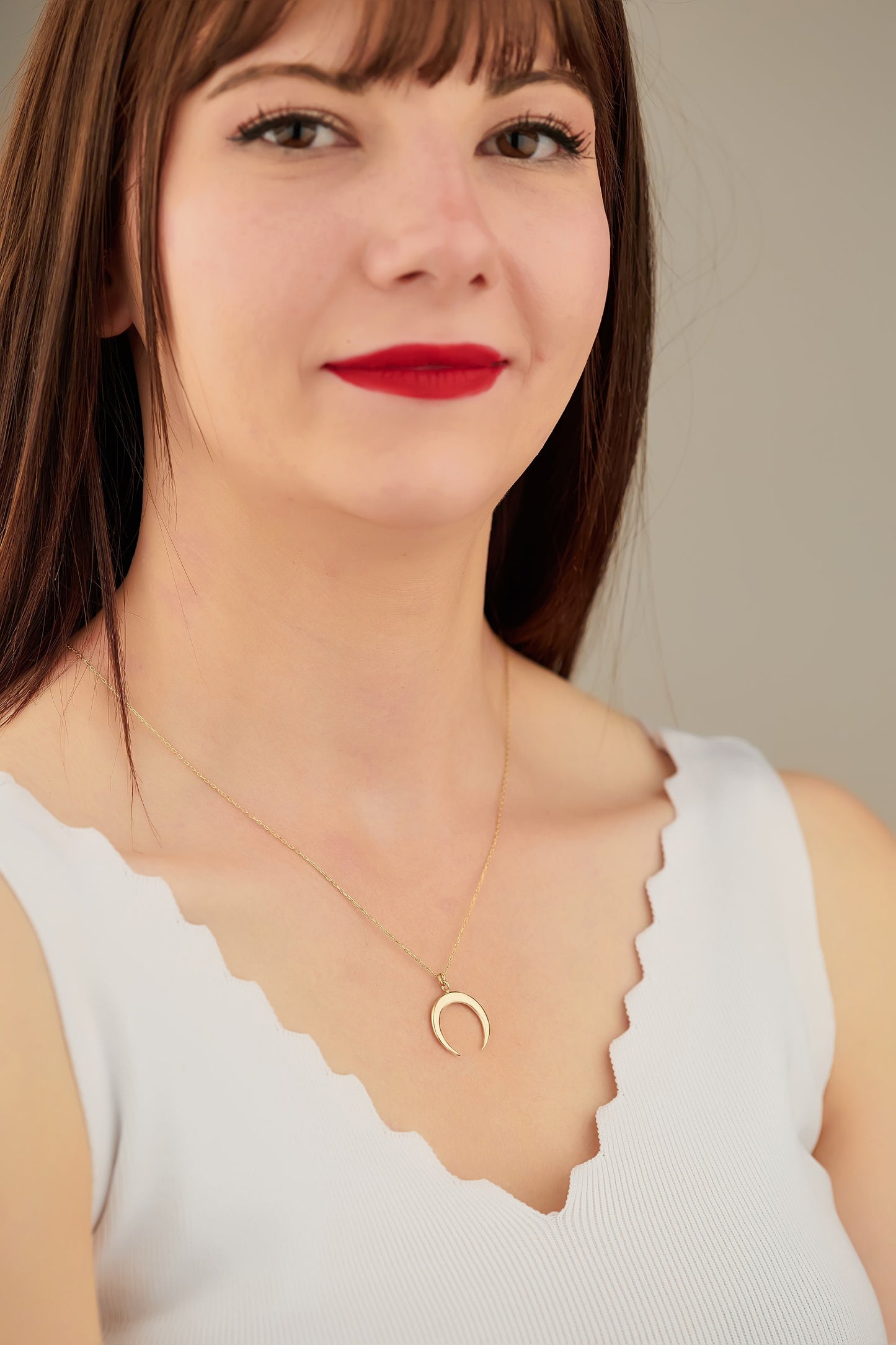 Crescent Moon Necklace - Christmas Gift - Upside Down Moon Necklace - Silver Moon Pendant - Minimalist Charm Necklace - Gift for Her