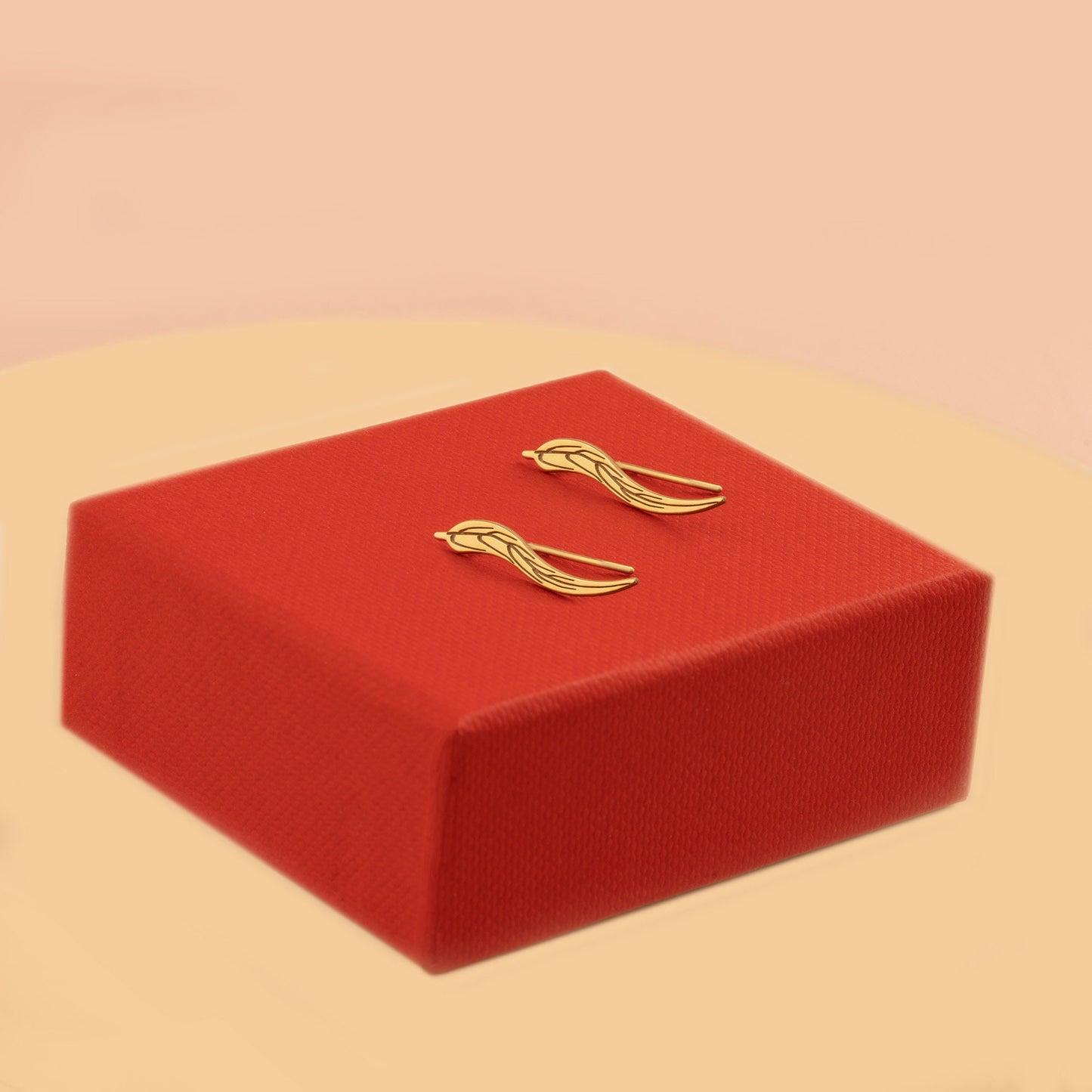 Chilli Pepper Earrings - Gift for Her - Gold Peppers Studs - 925 Sterling Silver Dangle Pepper Earrings for Women - Dainty Natural Studs