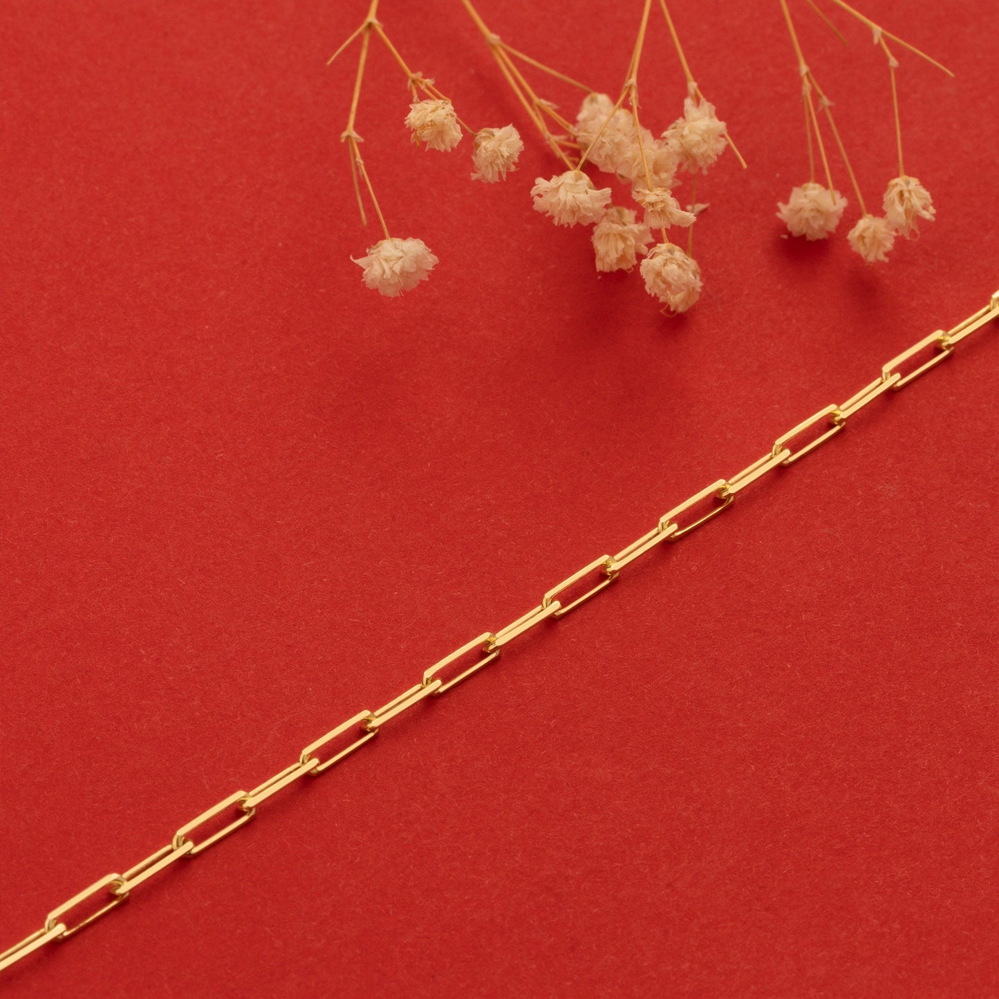 Paperclip Gold Bracelet - 925 Silver Chain Bracelet - Gift for Her - Gift for Women - Delicate Bracelet for Wife - Handmade Jewellery