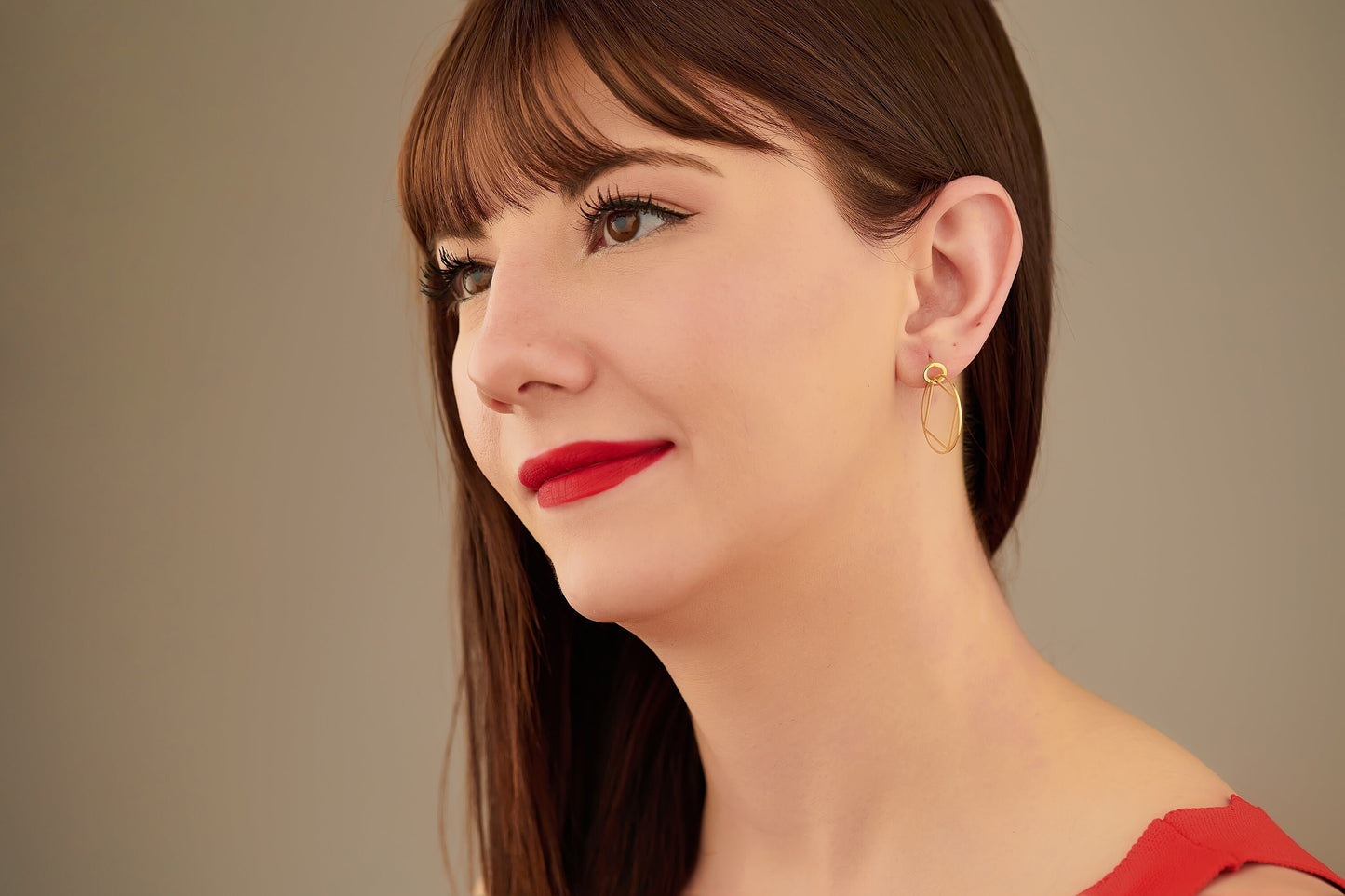 Square Round Hoop Earrings - Geometric Earrings - Circul Huggie Earring - Everyday Earrings - Modern Earrings - Square Earrings