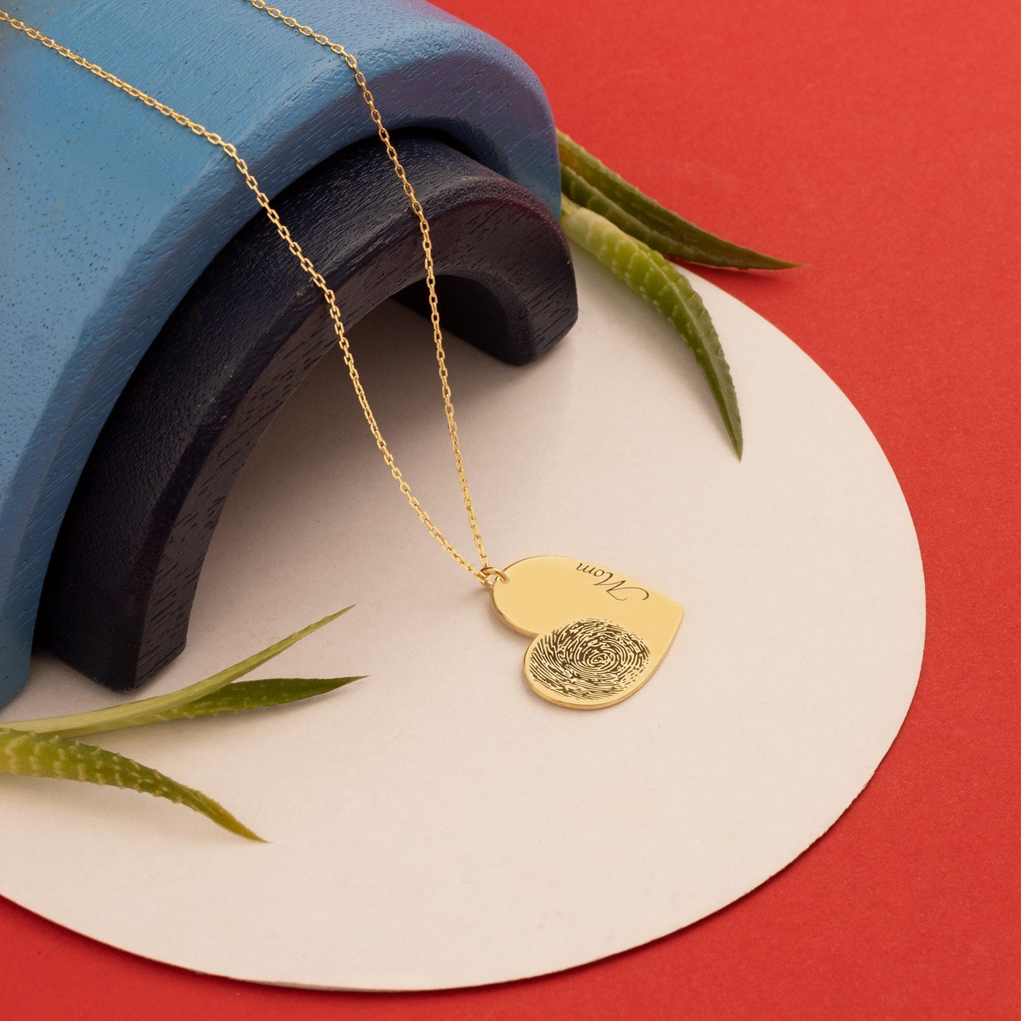 Heart Name Necklace - Christmas Gift - Love Necklace - Personalised Footprint Necklace - Baby Fingerprint Necklace - Gift for Mother