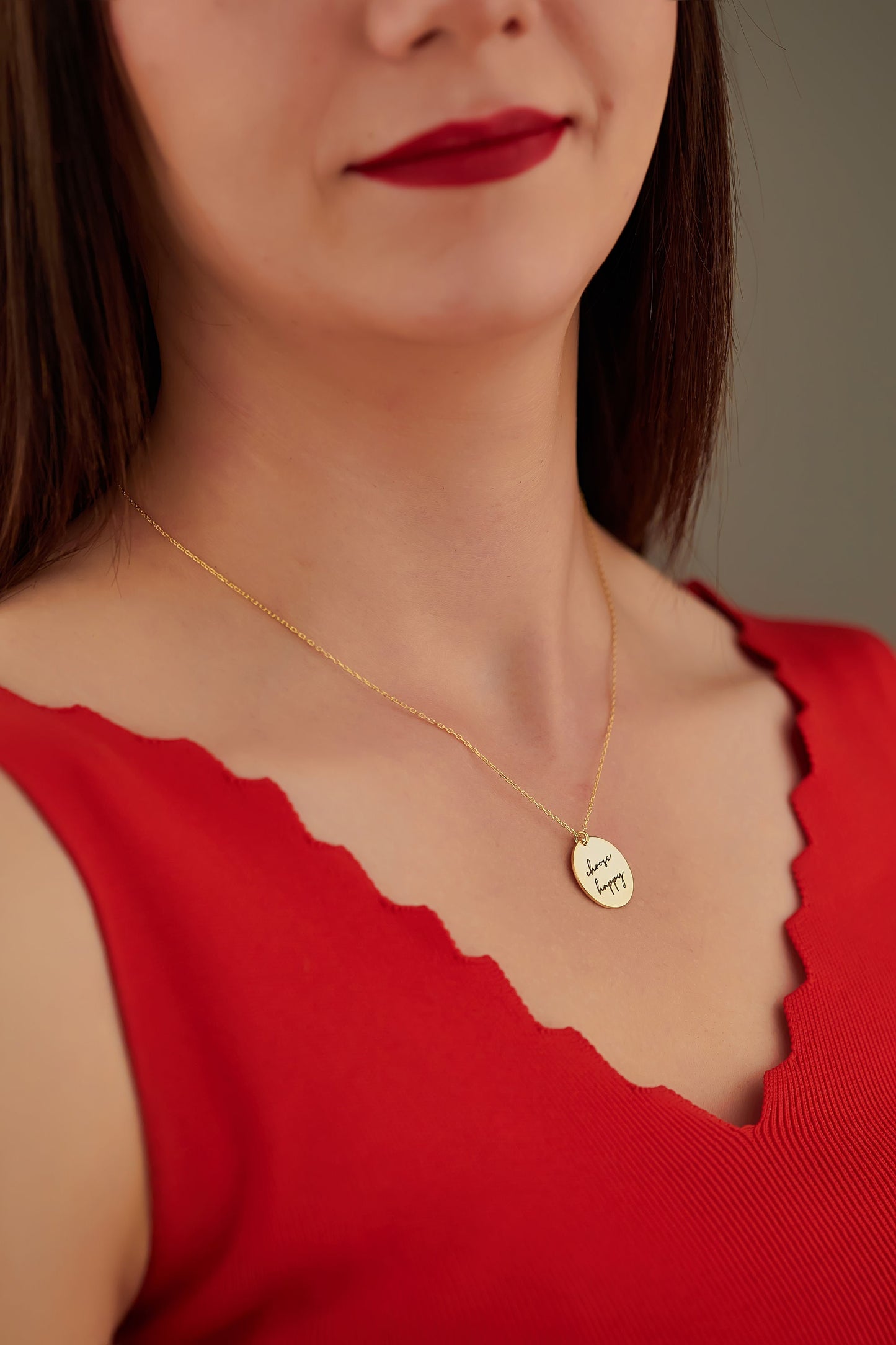 Personalised Circle Necklace - Christmas Gift - Customizable Pendant - Round Name Necklace - Anniversary Gift - Gift for Her