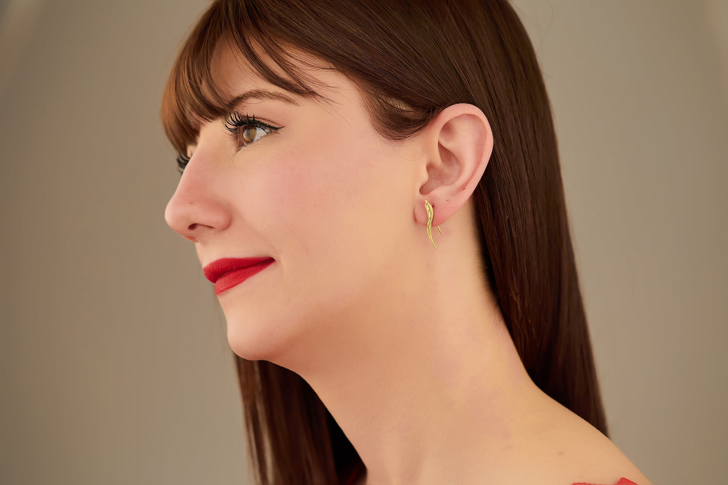 Chilli Pepper Earrings - Gift for Her - Gold Peppers Studs - 925 Sterling Silver Dangle Pepper Earrings for Women - Dainty Natural Studs