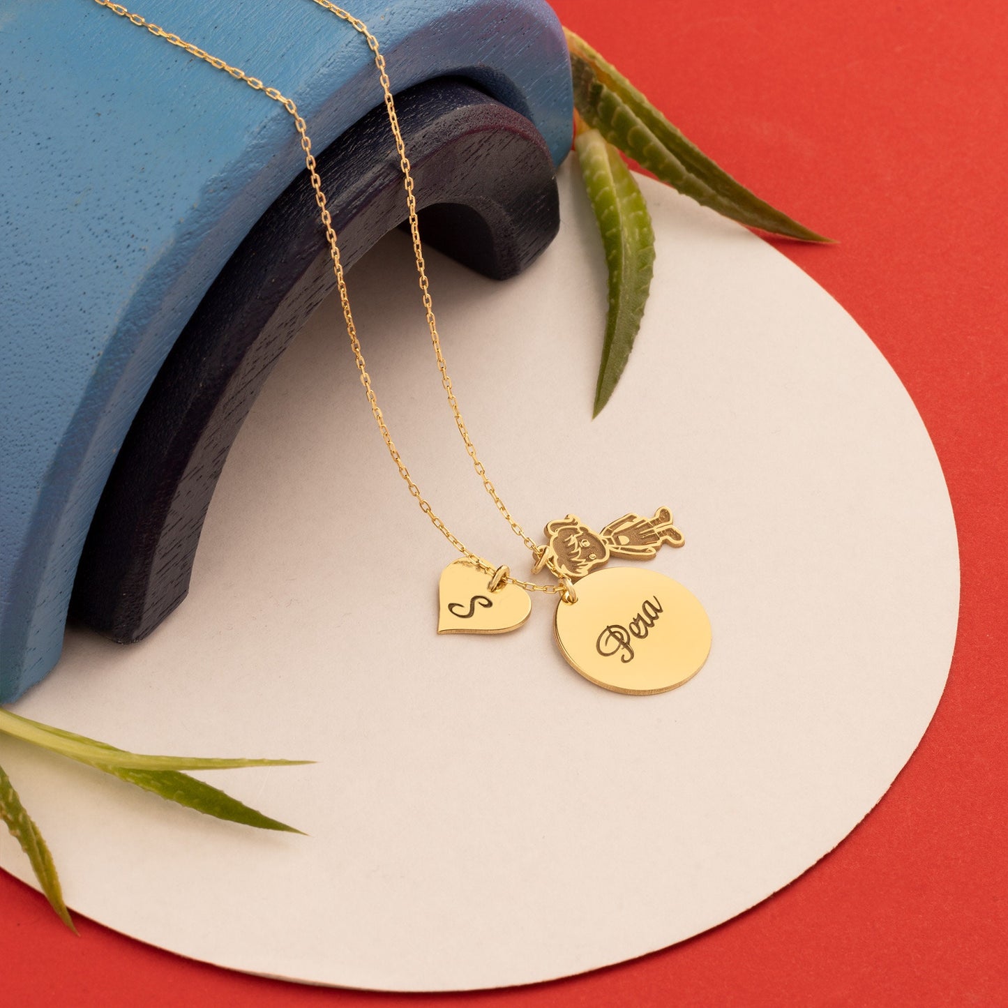 Daughter Initial and Name Necklace - Gift for Her - Little Girl Pendant Necklace - Gift for Mother - Gift for Him