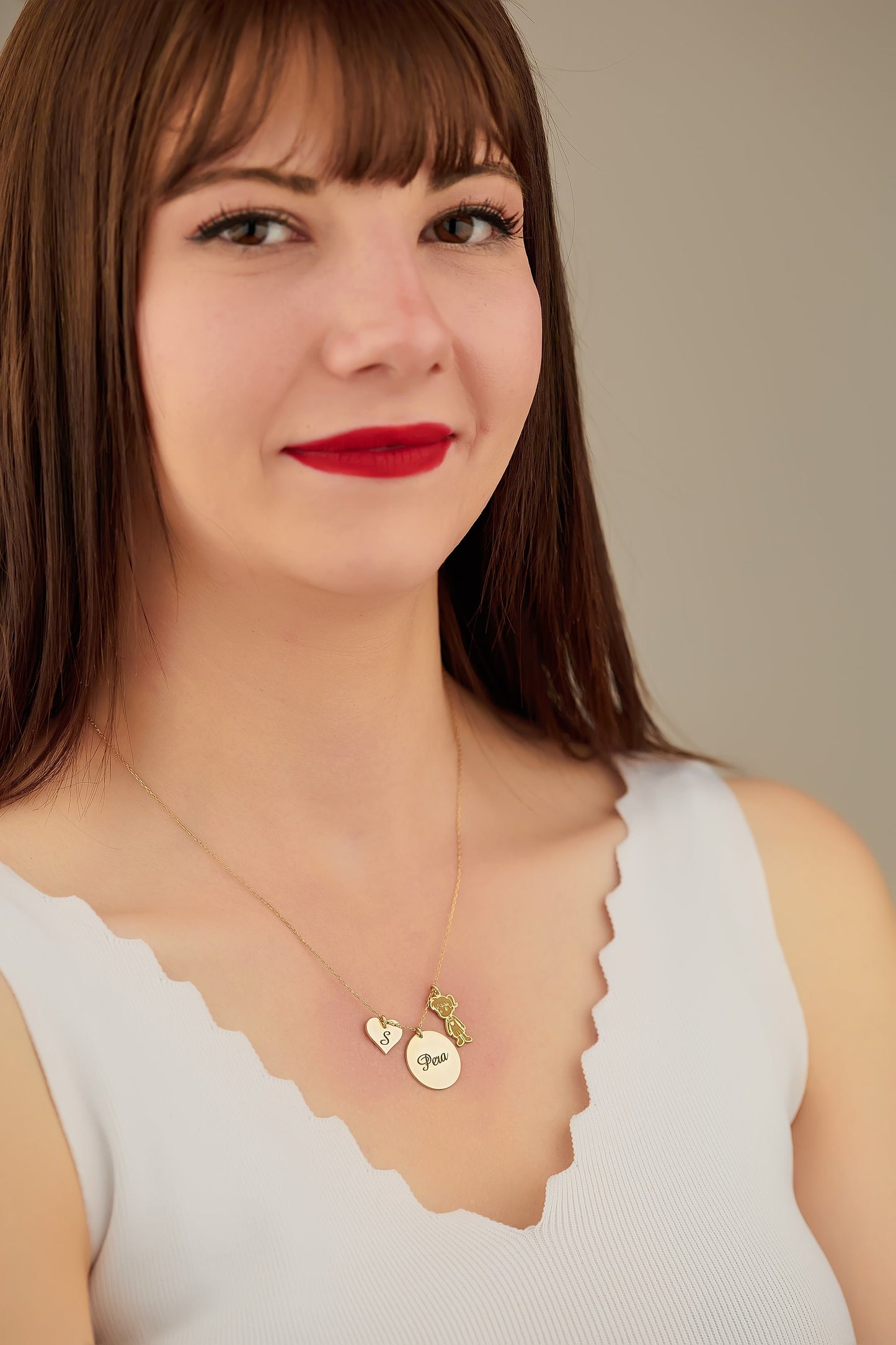 Daughter Initial and Name Necklace - Gift for Her - Little Girl Pendant Necklace - Gift for Mother - Gift for Him