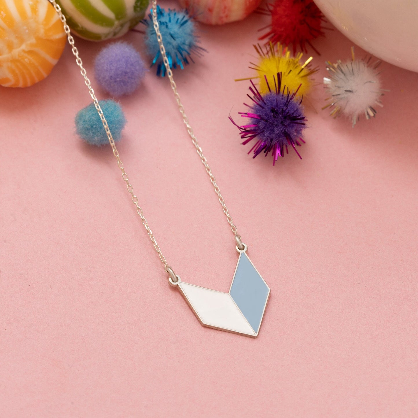 Enamel Arrow Shape Necklace - Gift for Her - Geometric Triangle Necklace - Enamel Necklace - Gift for Mother - Gift for Her