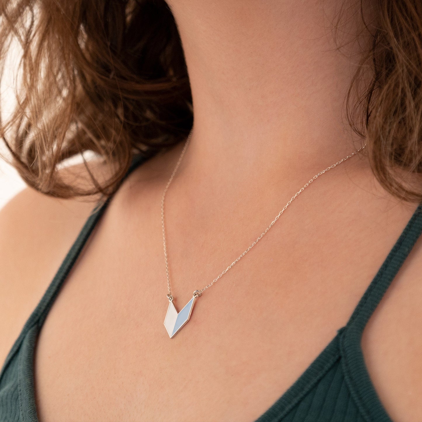 Enamel Arrow Shape Necklace - Gift for Her - Geometric Triangle Necklace - Enamel Necklace - Gift for Mother - Gift for Her