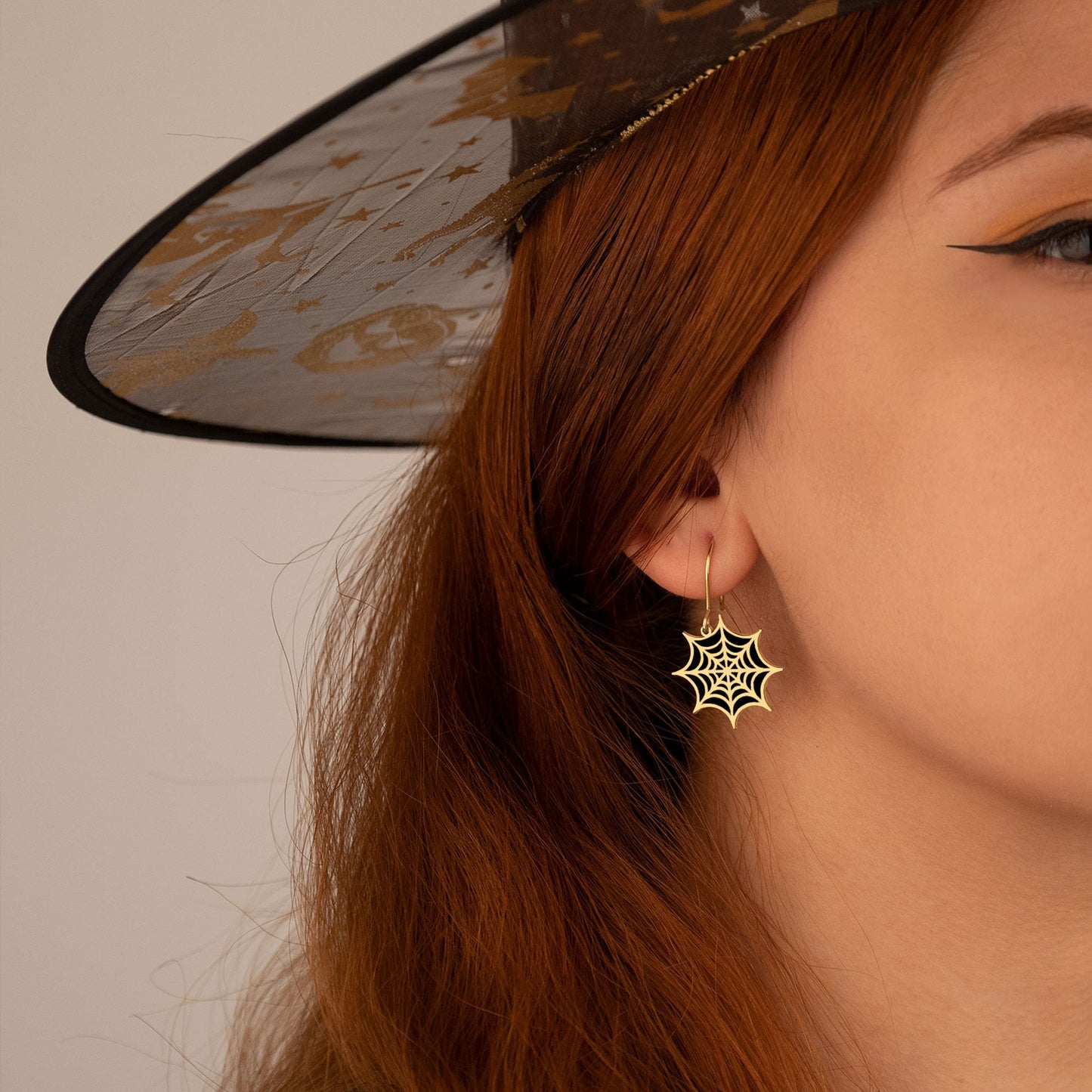 Spider Web Earrings - Christmas Gift - Enamel Spider Web Earring - Black Web Earring - Halloween Gift - Gift For Kids - Gift for Her