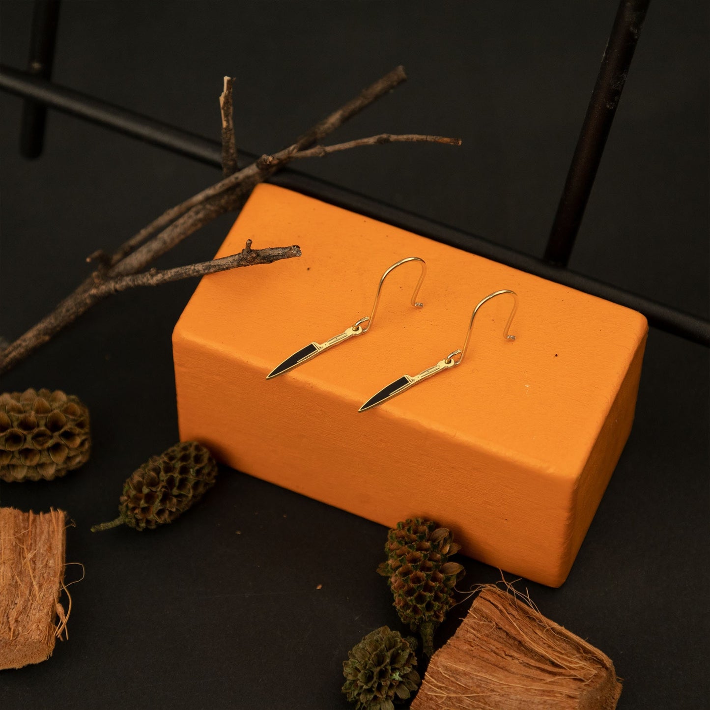 Enamel Knife Dangle & Drop Earrings Earrings - Christmas Gift - Sharp Knife Earrings - Killer Earring - Scary Earring - Gift for Her