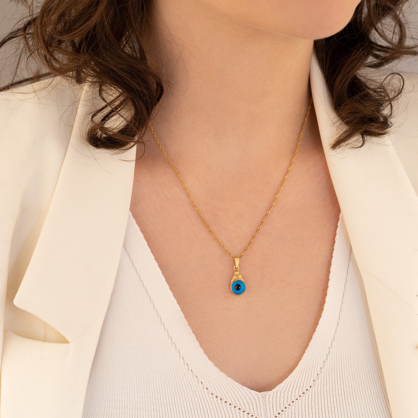 Enamel Evil Eye Necklace - Christmas Gift - Necklace for Women - Protection Necklace - Accessories Jewelry - Evil Eye Jewelry - Gift for Her