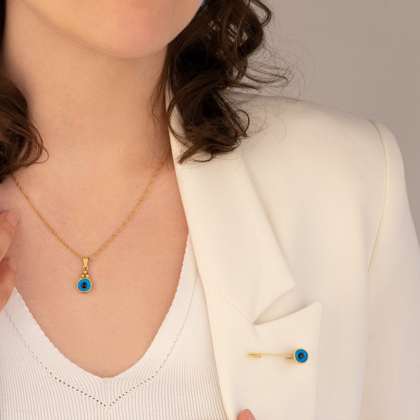 Enamel Evil Eye Brooch - Christmas Gift - Brooch for Women - Protection Brooch - Accessories Jewelry - Dainty Gift - Evil Eye Jewelry Pin