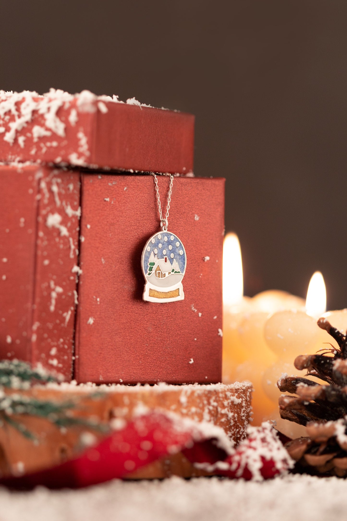 Snow Globe Christmas Necklace - Christmas Jewellery - Christmas Gift - Gift For Her- Gift For Kids - Home In Snow Globe Necklace