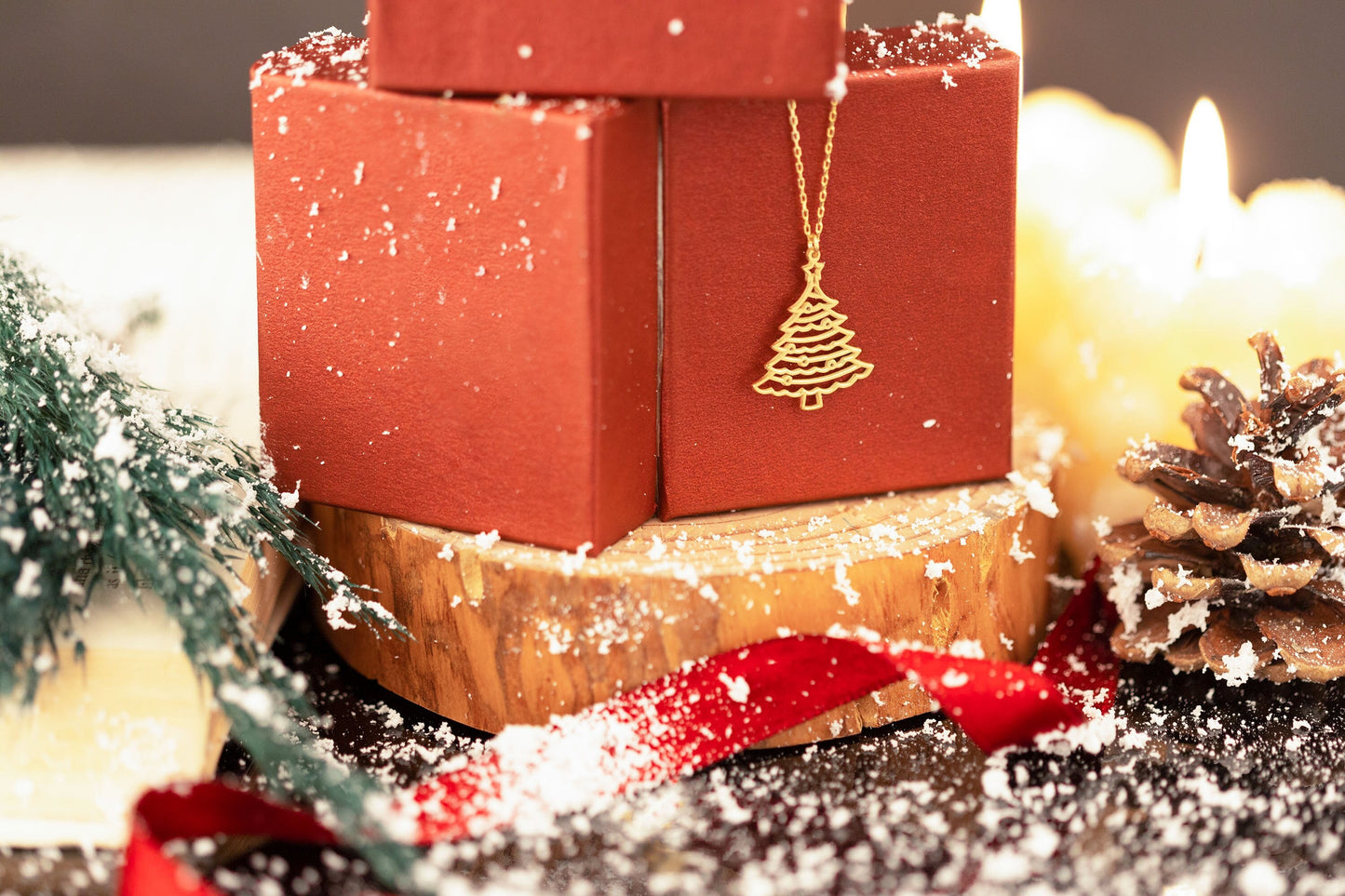 Christmas Tree Necklace - Winter Jewellery - Christmas Gift - Family Gifts - Family Tree Necklace - Christmas Necklace - Gift For Her