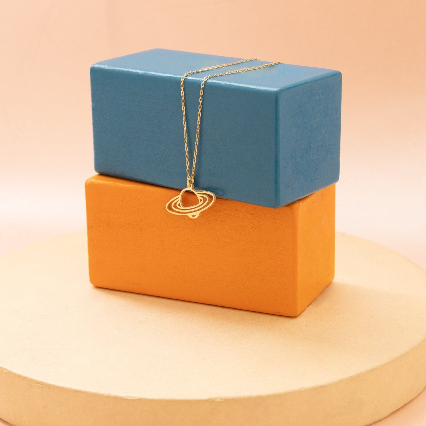 Gold Saturn Necklace - Planet Necklace - 925 Sterling Silver Saturn Pendant - Celestial Necklace - Gift For Her - Gift For Kids