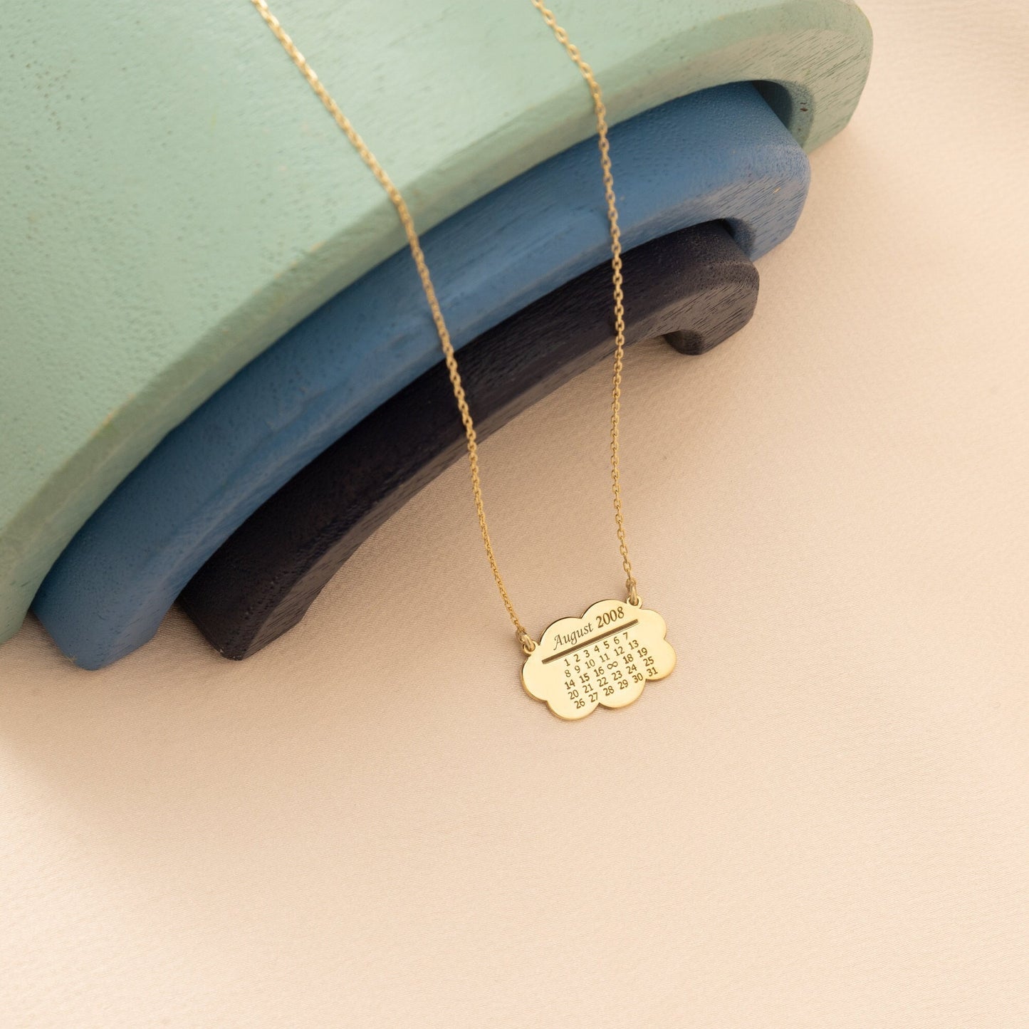 Personalised Calendar Anniversary Necklace - Customized Anniversary Necklace - Wedding Date Necklace - Anniversary Gift - Gift for Mother