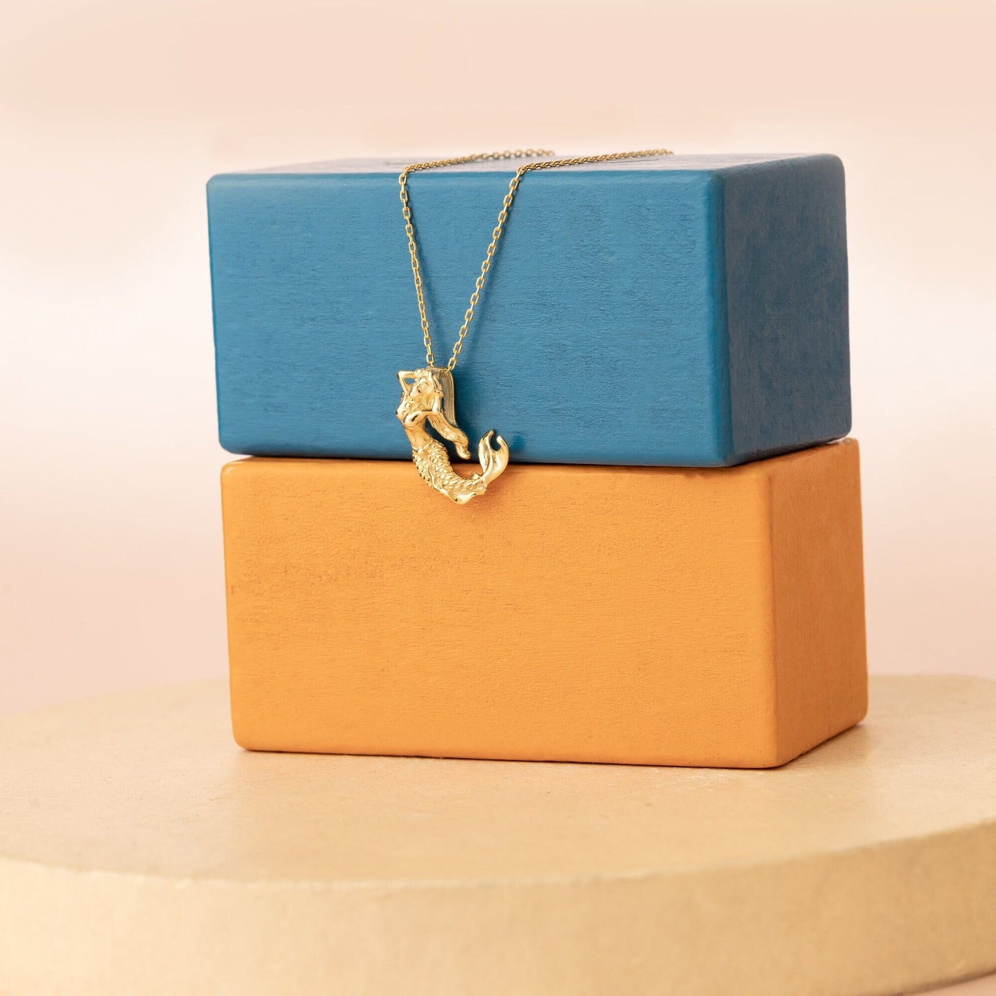 Gold 3D Mermaid Necklace - 3D Jewellery Pendant - Silver Mermaid Oxidized Necklace - Gift for Her - Gift for Mother - Summer Jewellery