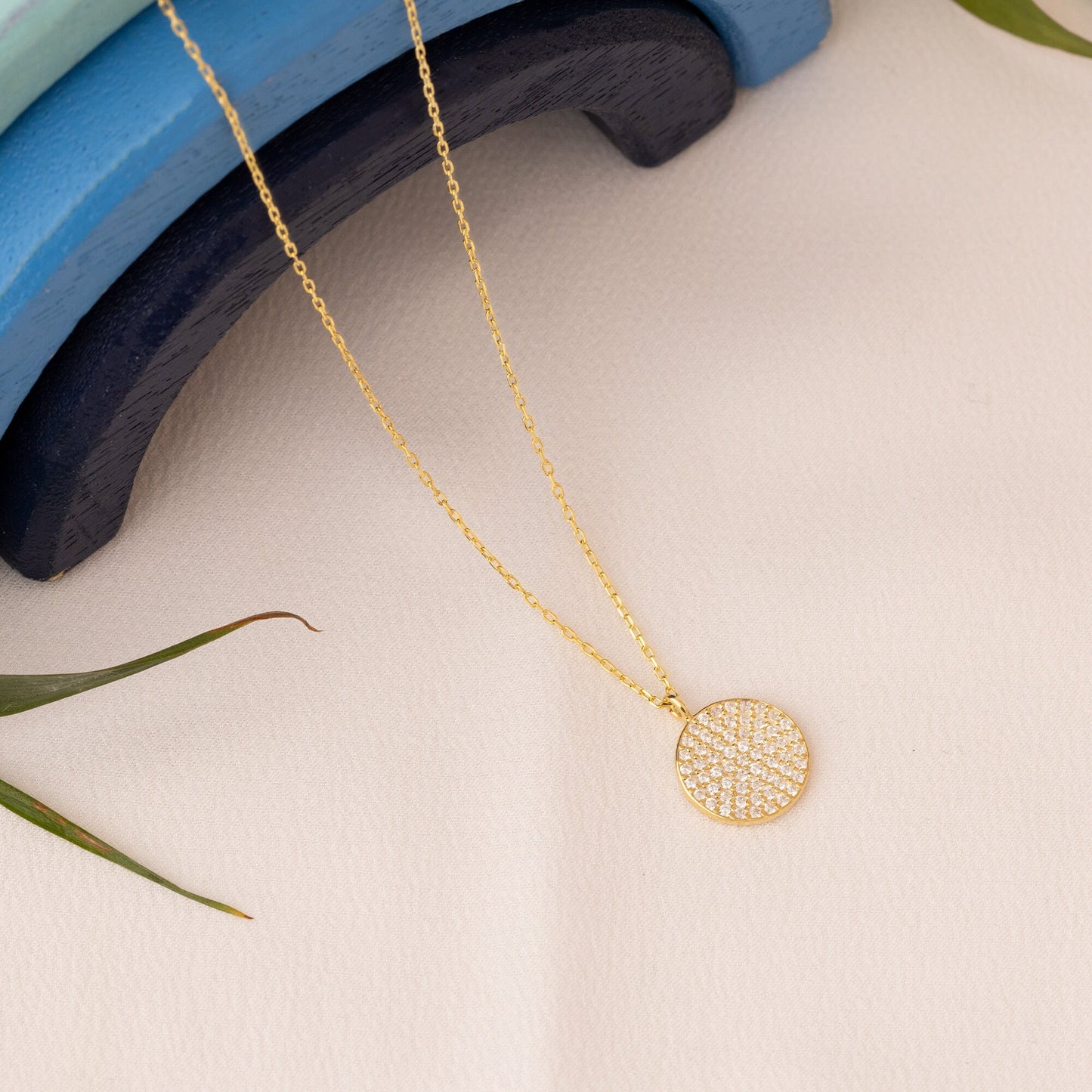 Pave Diamond Circle Necklace - Shining Circle Necklace - Necklace For Women - CZ Circle Necklace - Pave Circle Necklace - Gift For Her