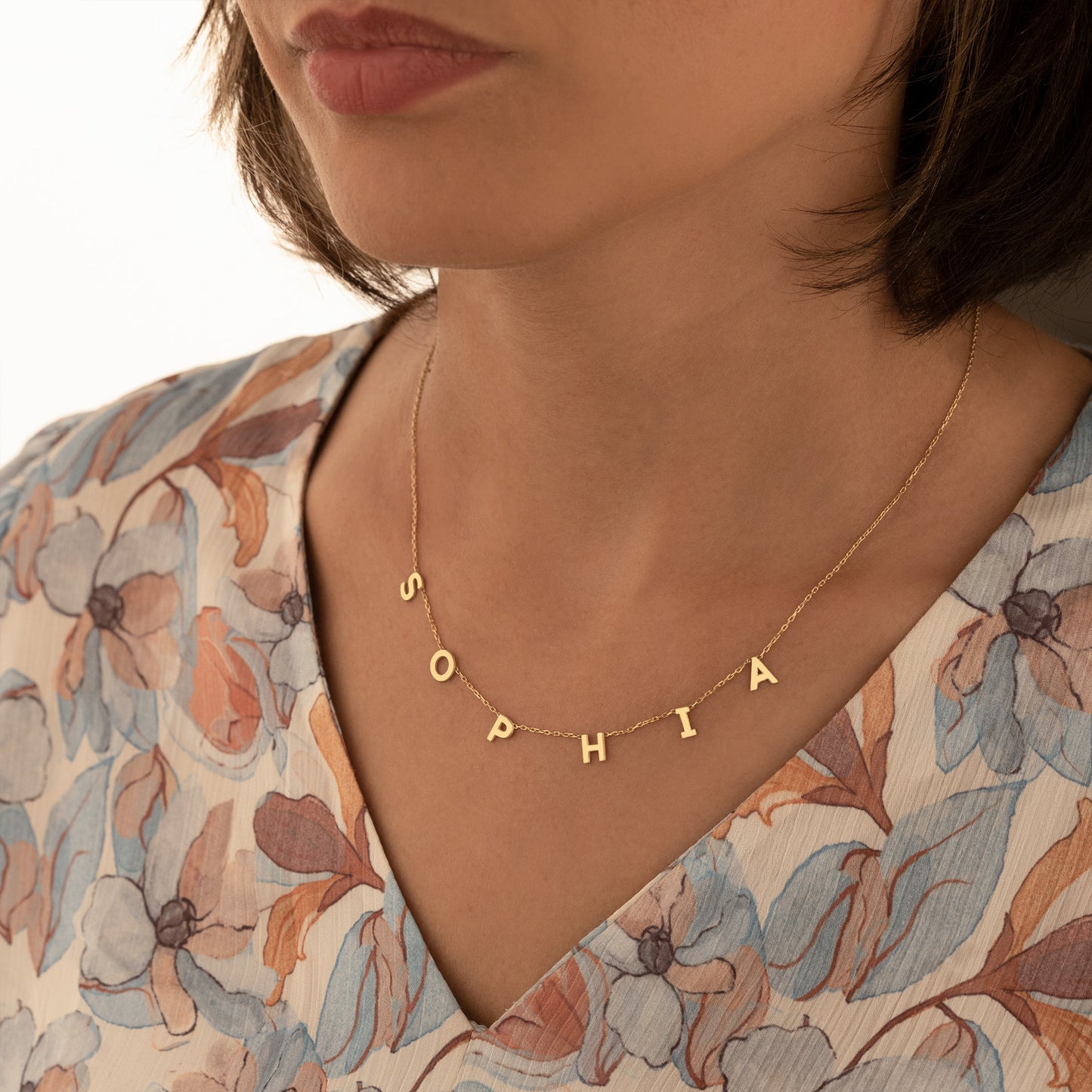 Personalised Initial Name Gold Necklace - 925 Sterling Silver Custom Letter Choker - Personalized Gift - Name Jewelry By PizumiLondon