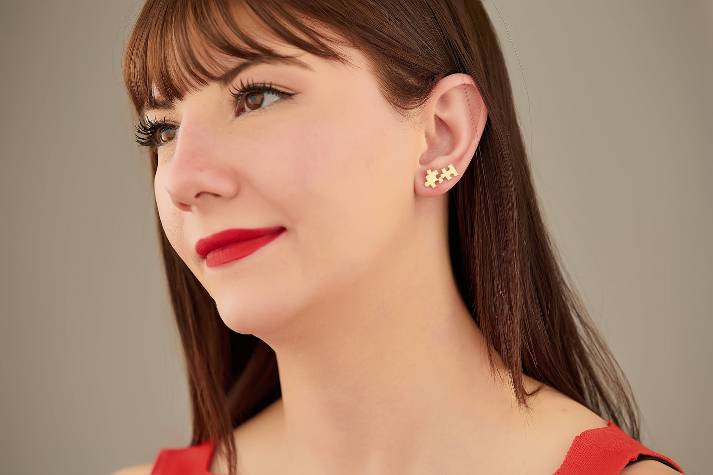 Puzzle Piece Earrings - Christmas Gift - Symbolic Earrings - Puzzle Piece Stud Earrings - Gamer Earrings - Dainty Earrings - Gift for Her