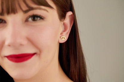 Tiny Eye Stud Earrings - Christmas Gift -  Evil Eye Stud Earring - Minimalist Earrings - Luck Earrings - Protection Earrin - Meaning Earring