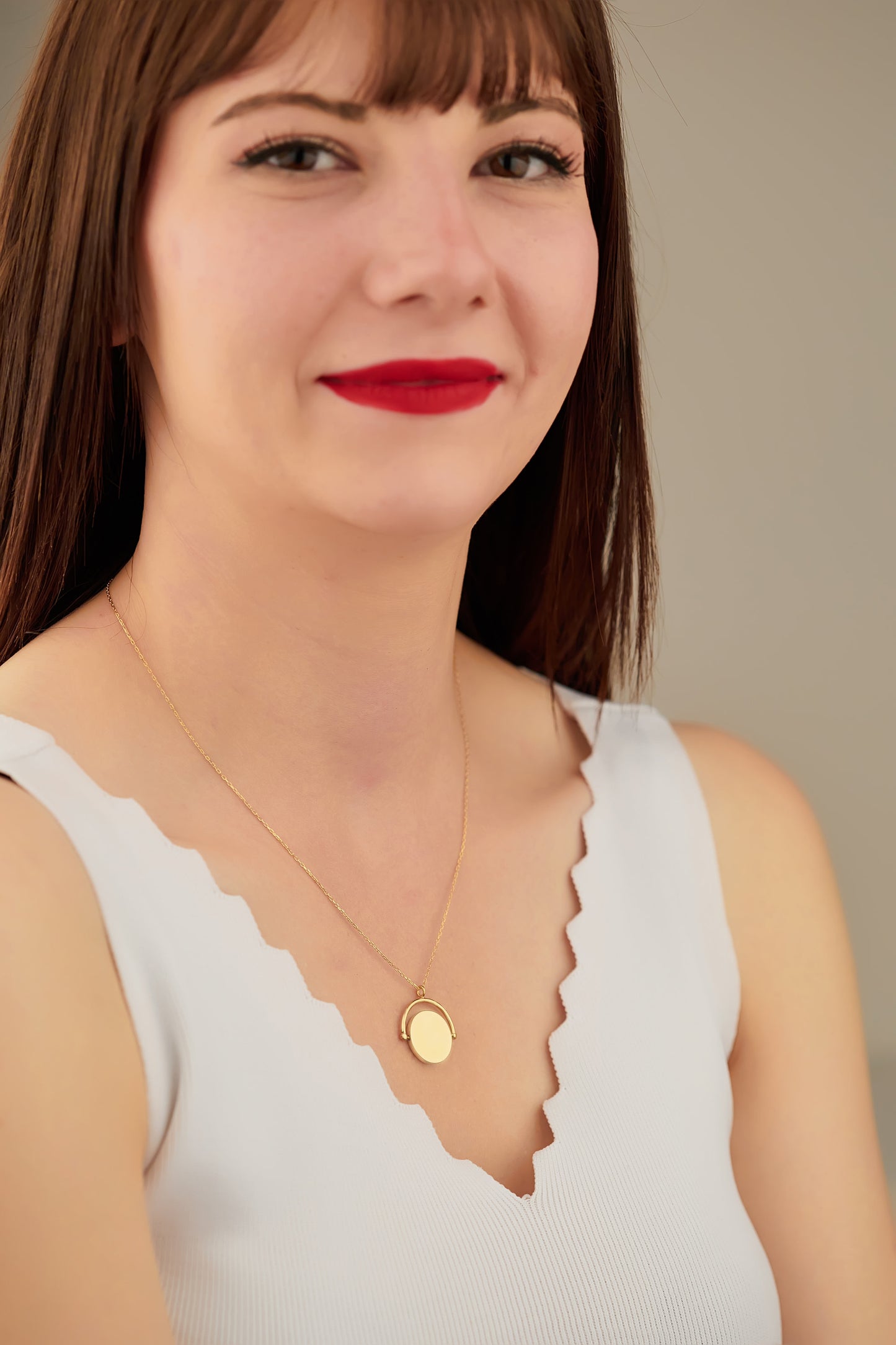 Mystic Spinner Necklace - Celestial Coin Pendant Necklace - Spinning Disc Necklace - Modern Jewelry - Dainty Necklace - Gift for Her
