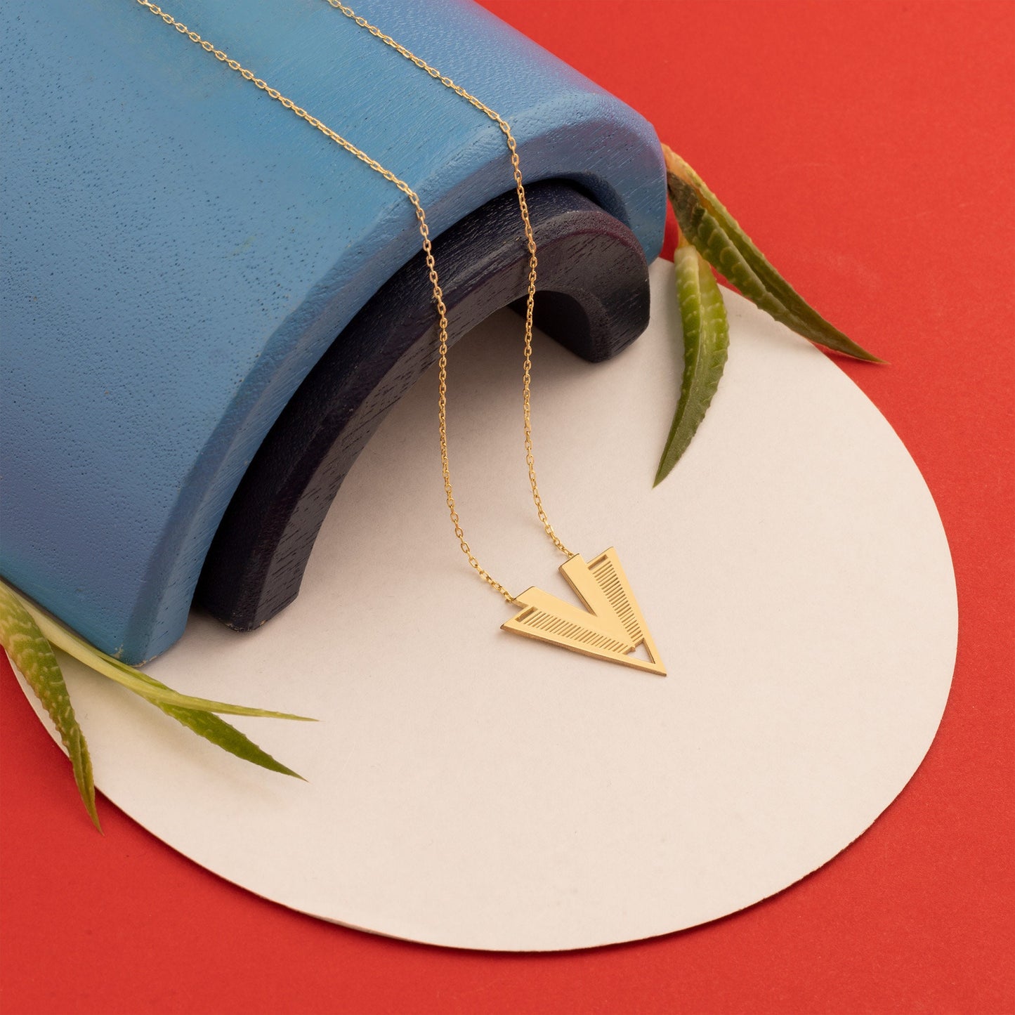 Double V Necklace - Christmas Gift - Gift for Her - Geometric Triangle Necklace - Gold V Lines Necklace - Gift for Mother - Gift for Her