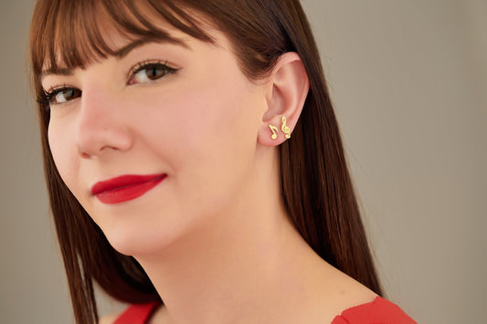 Tiny Treble Clef and Note Earrings - Christmas Gift - Music Symbol Earrings - Music Note Studs - Mismatched Earrings - Music Lover Gift