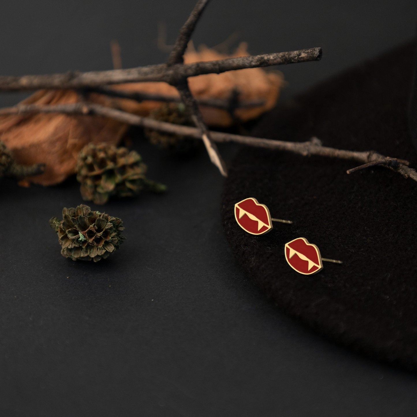 Vampire Earrings - Christmas Gift - Blood Lips Earrings - Vampire Mouth Earrings - Lips Earring - Scary Earring - Gift for Her