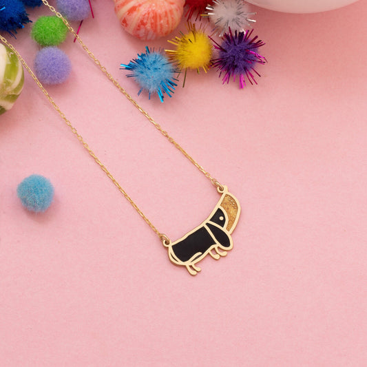 Dachshund Dog Necklace - Longhair Dachshund Pendant - Pet Lover Gift - Long Eared Dog Necklace - Dog Necklace - Gift for Her - Gift for Kids