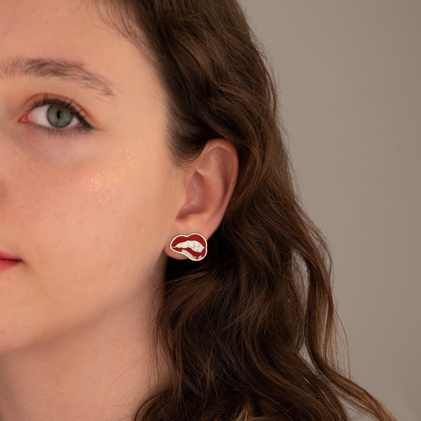Enamel Lips Earrings - Lipstick Mouth Earrings - Red Lips Earrings - Shut Up Earring - Funny Earrings - Earrings for Women - Gift for Her