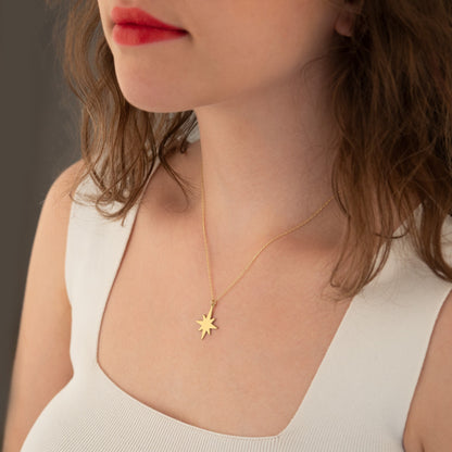 Pole Star Necklace - Christmas Gift - Dainty Star Necklace - North Star Necklace - Celestial Pendant - Compass Necklace - Gift For Her